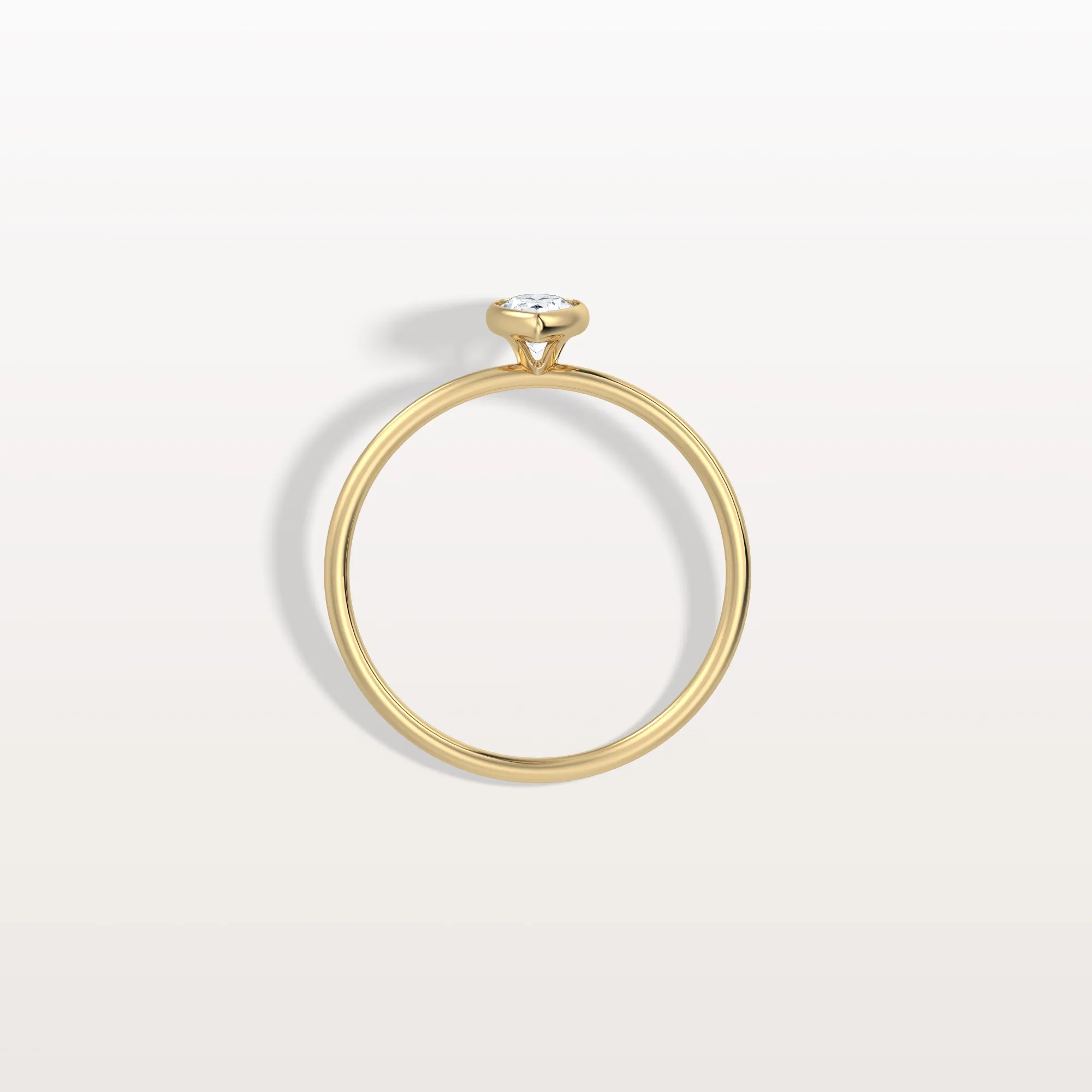 Minimalist Bezel Set Pear Lab Grown Diamond Ring - Image 5
