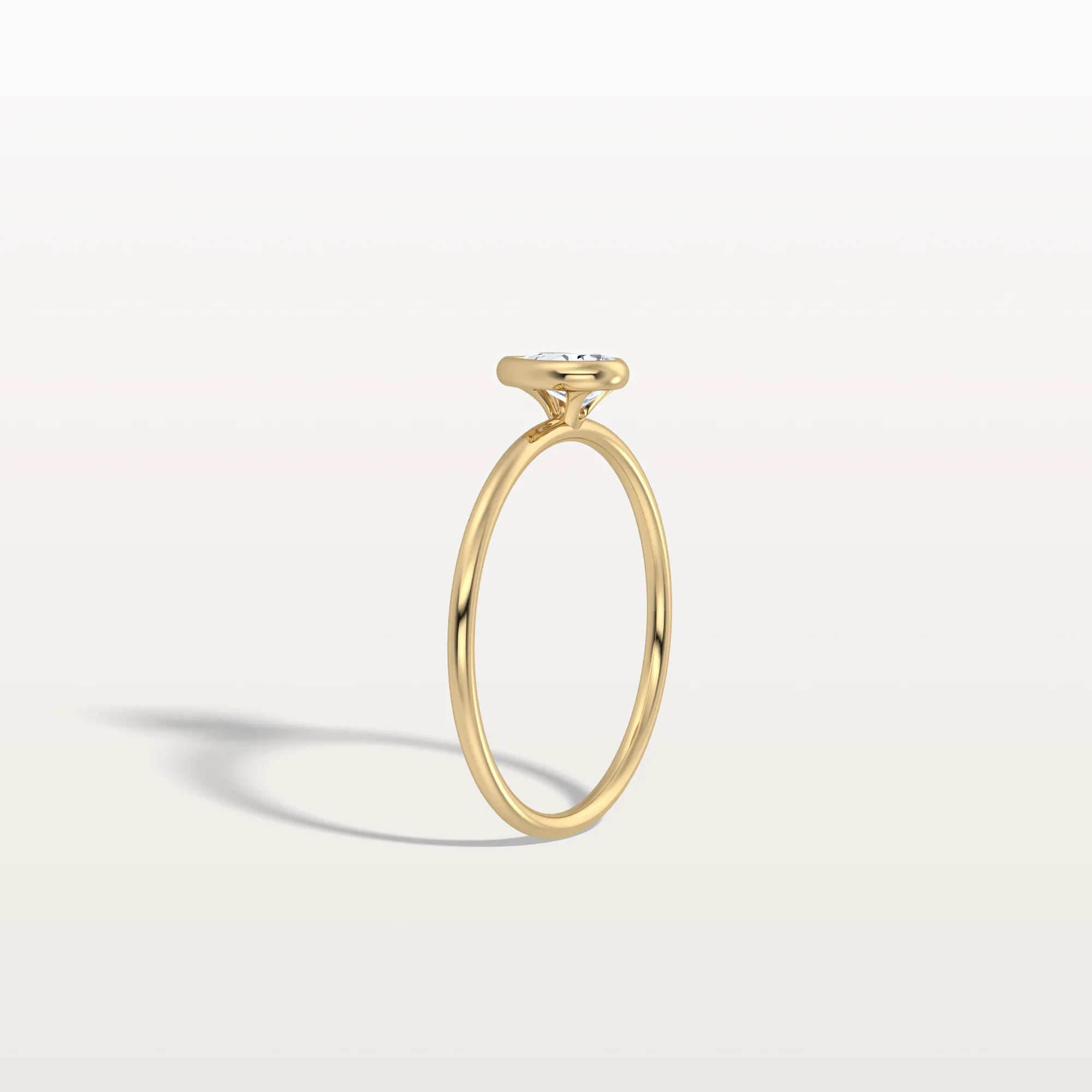 Minimalist Bezel Set Pear Lab Grown Diamond Ring - Image 6
