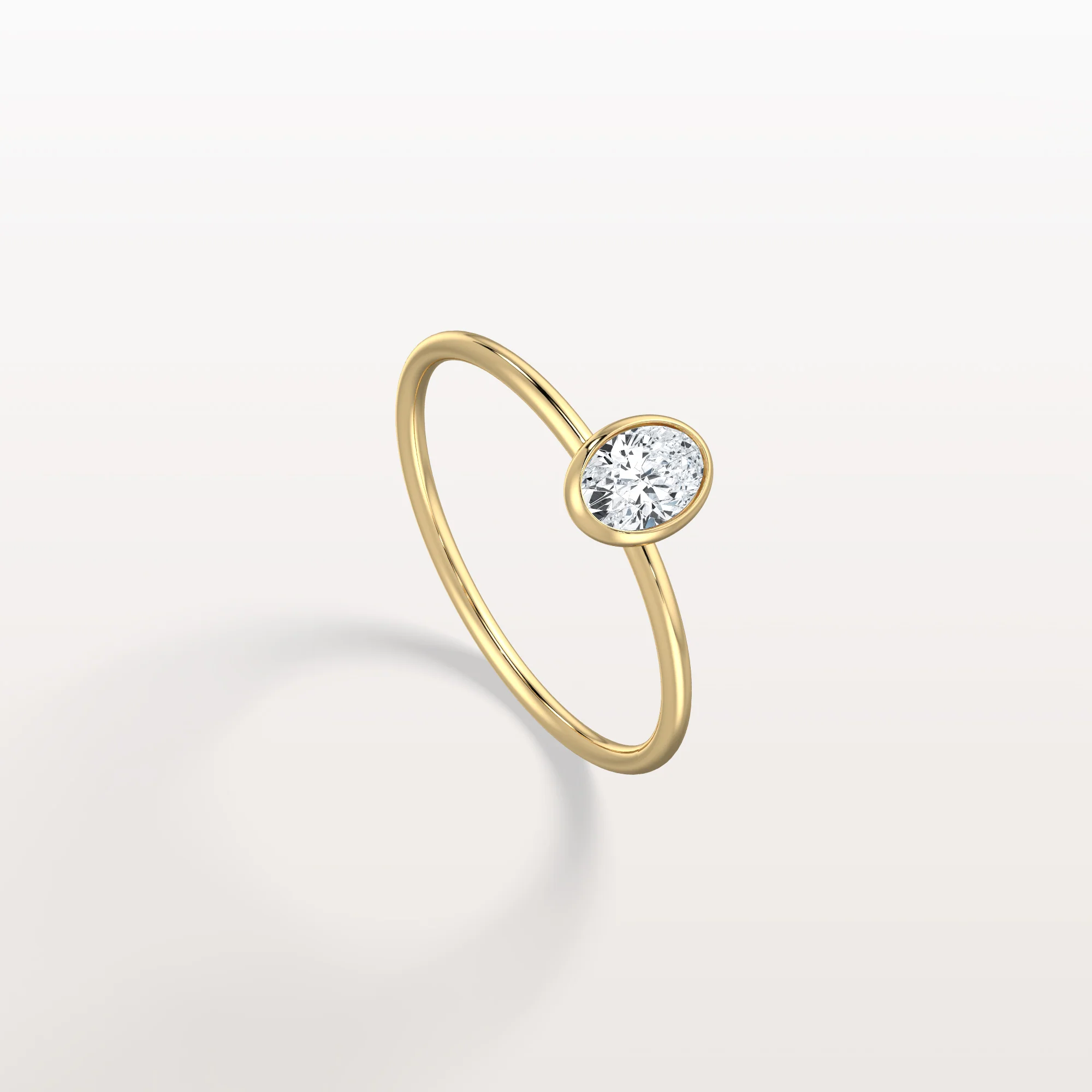 Minimalist Lab Diamond Bezel Solitaire Ring In 14K Solid Gold/Platinum - Image 8