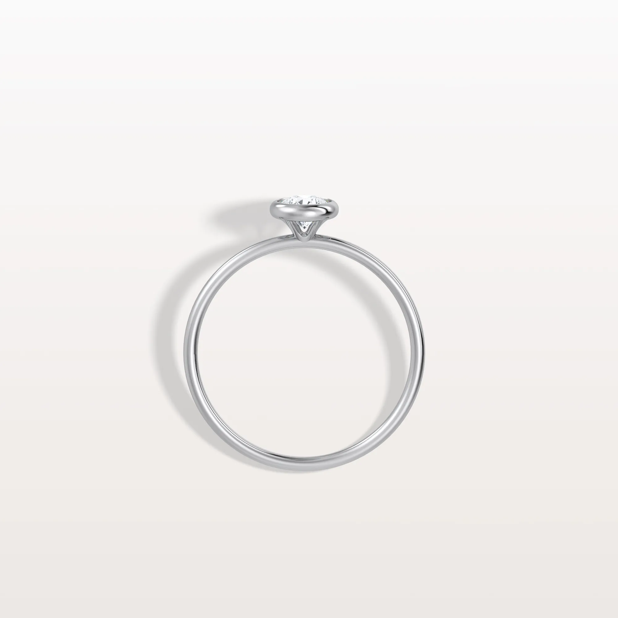 Minimalist Solitaire Bezel Set Round Lab Grown Diamond Ring - Image 13