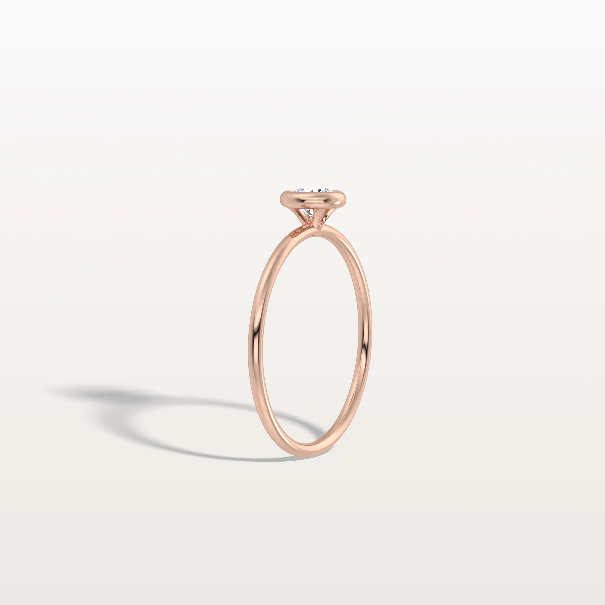 Minimalist Solitaire Bezel Set Round Lab Grown Diamond Ring - Image 21