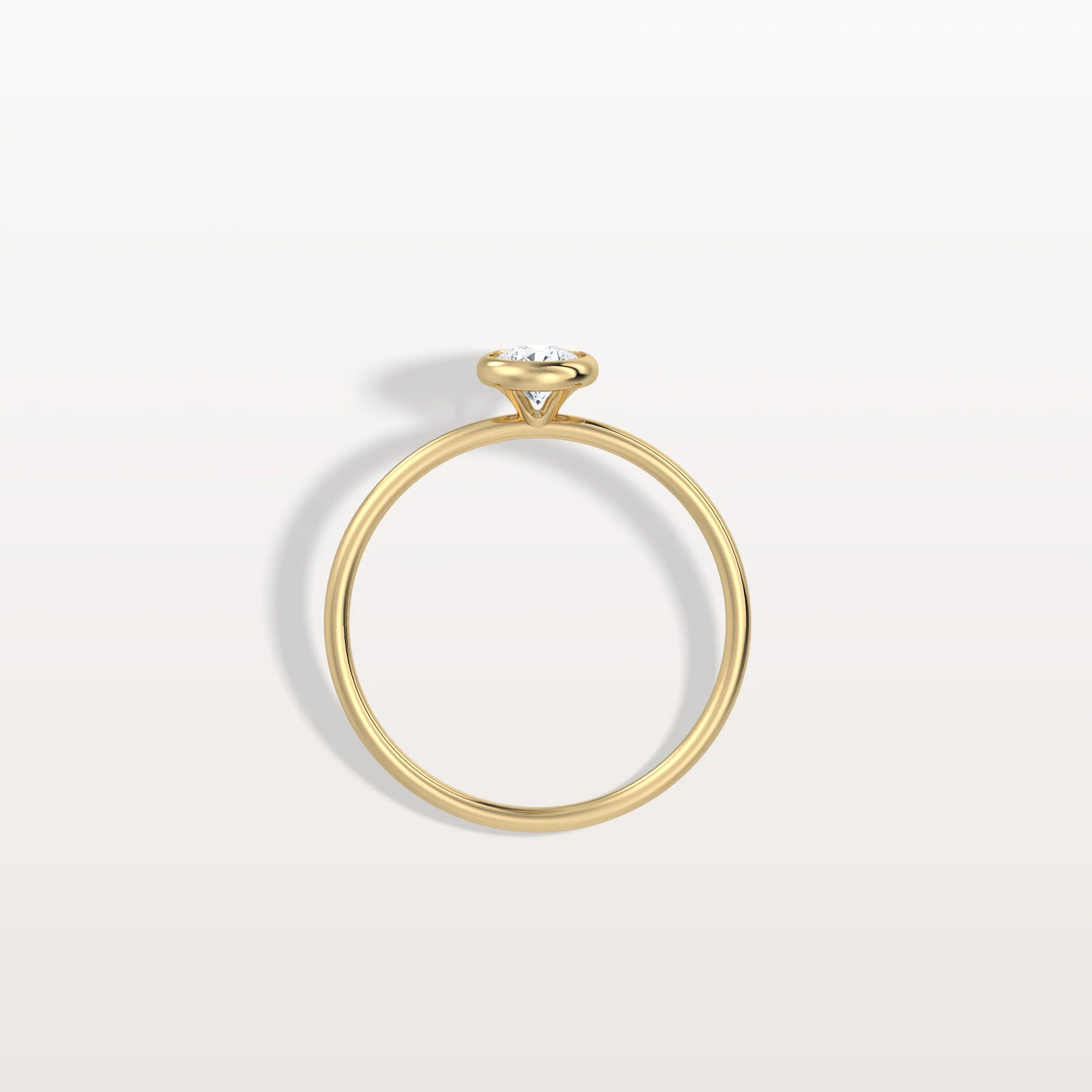 Minimalist Solitaire Bezel Set Round Lab Grown Diamond Ring - Image 5