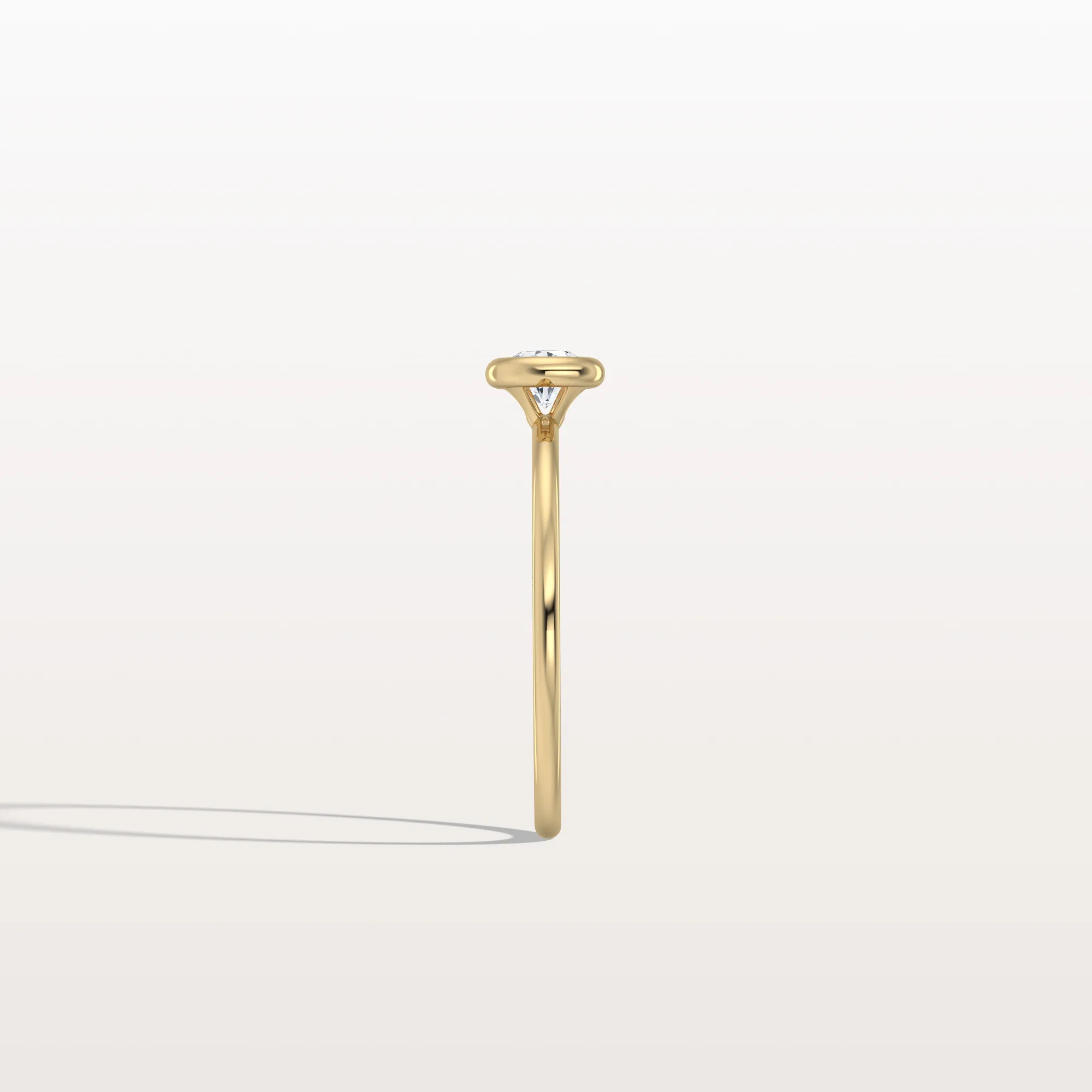Minimalist Solitaire Bezel Set Round Lab Grown Diamond Ring - Image 7