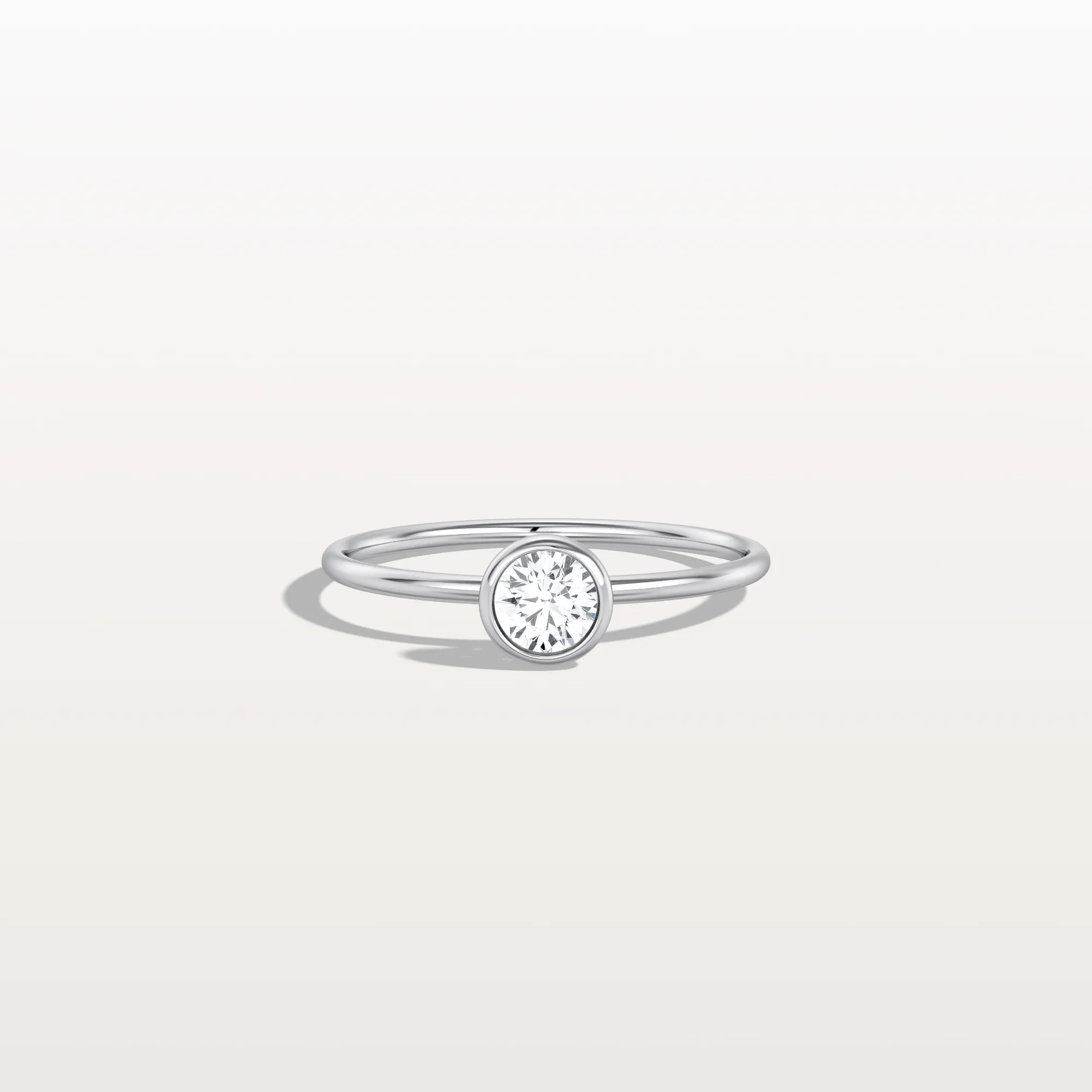 Minimalist Solitaire Bezel Set Round Lab Grown Diamond Ring - Image 9