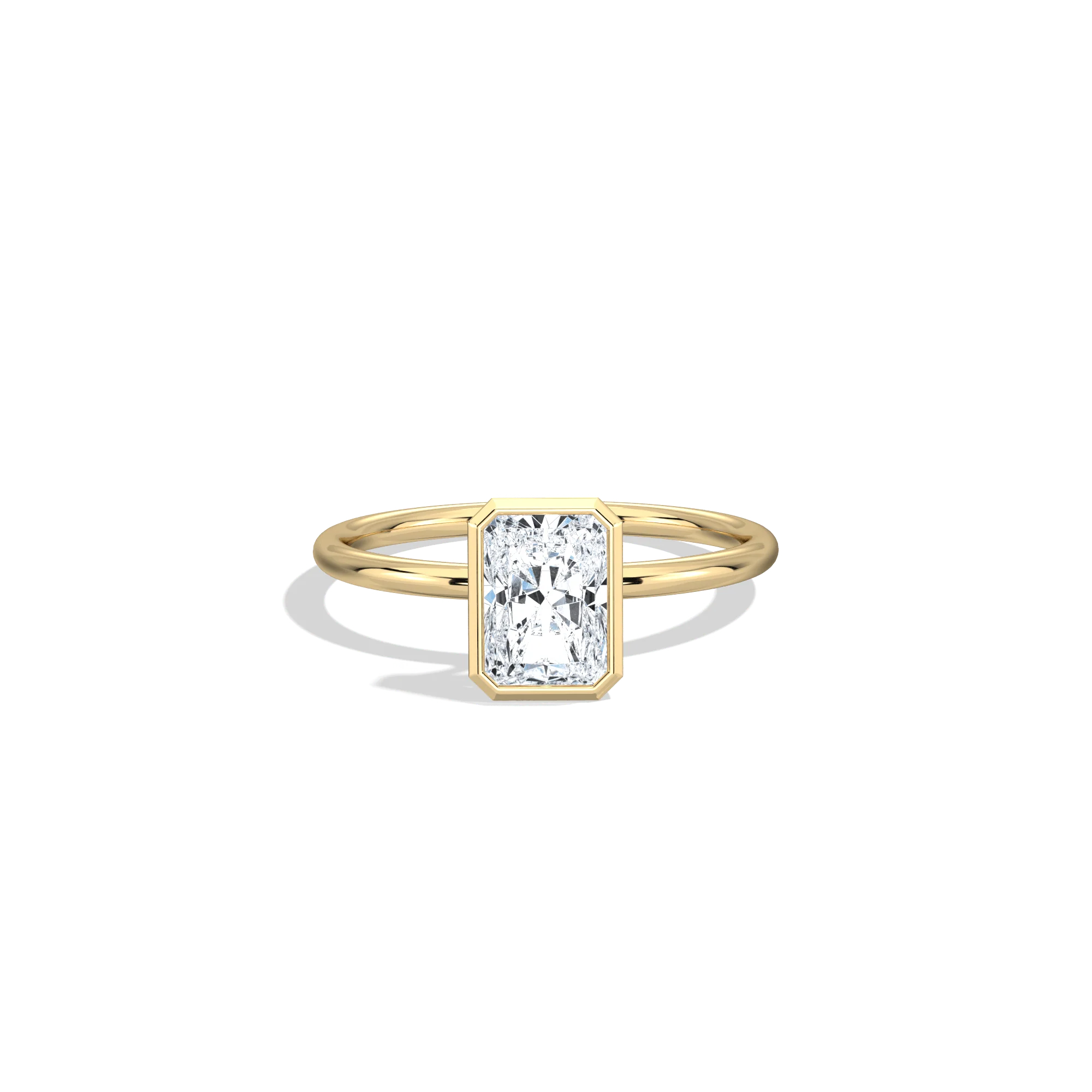 Nyla丨14K Solid Gold 1CT Solitaire Lab-Grown Diamond Bezel Engagement Ring