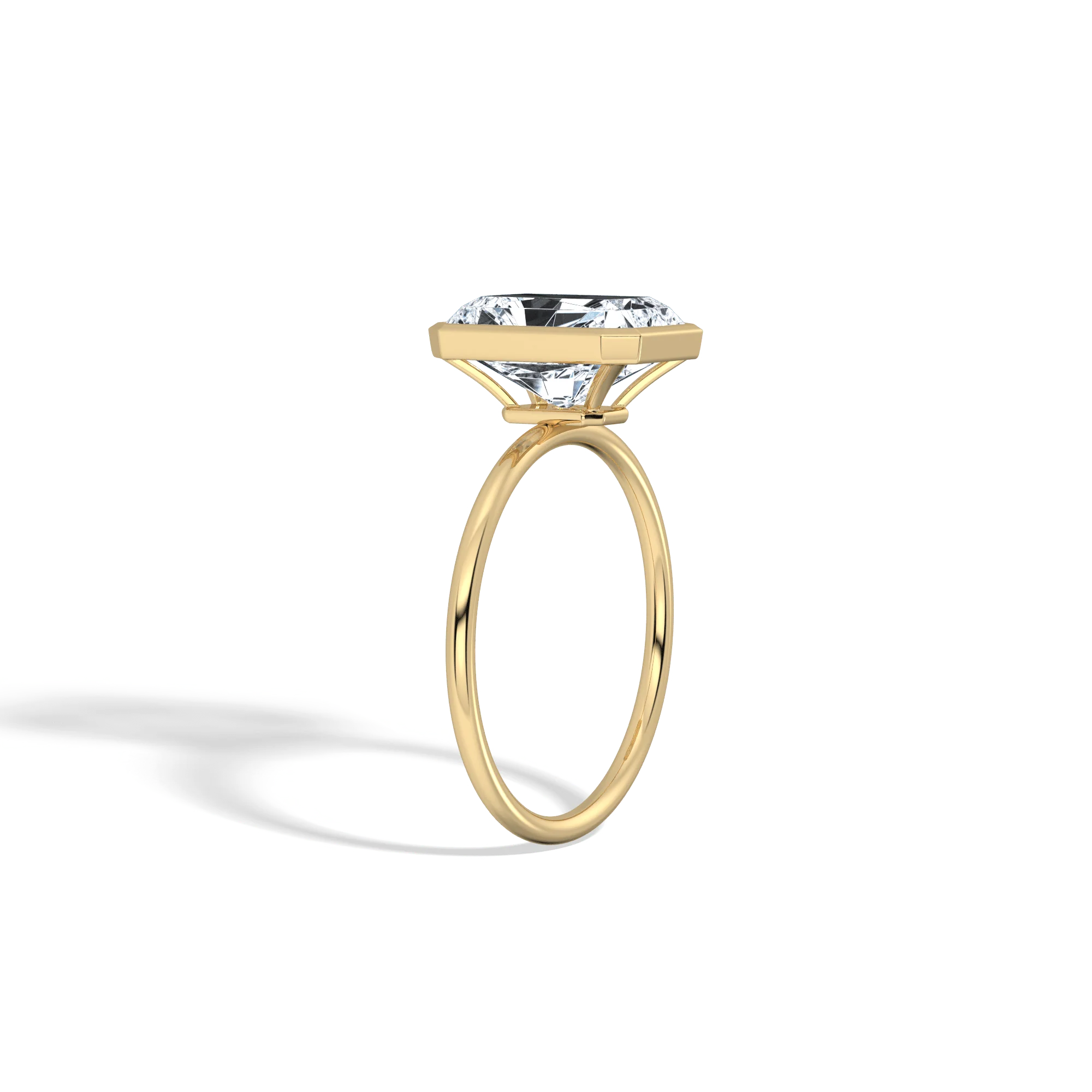 Nyla丨14K Solid Gold 3CT Solitaire Lab-Grown Diamond Bezel Engagement Ring - Image 4