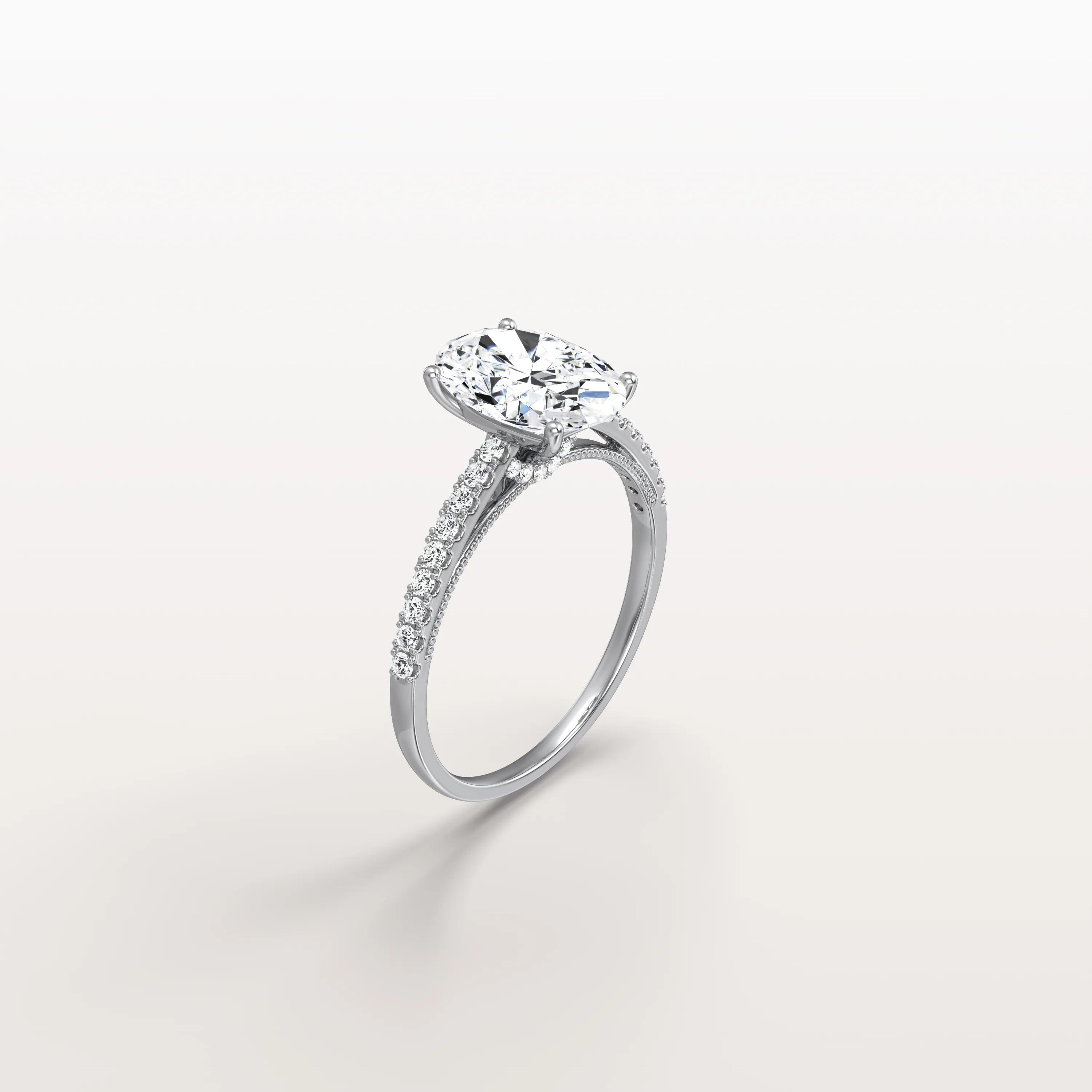 Melina丨Oval Cut Pave Solitaire 2CT Lab Grown Engagement Ring - Image 13