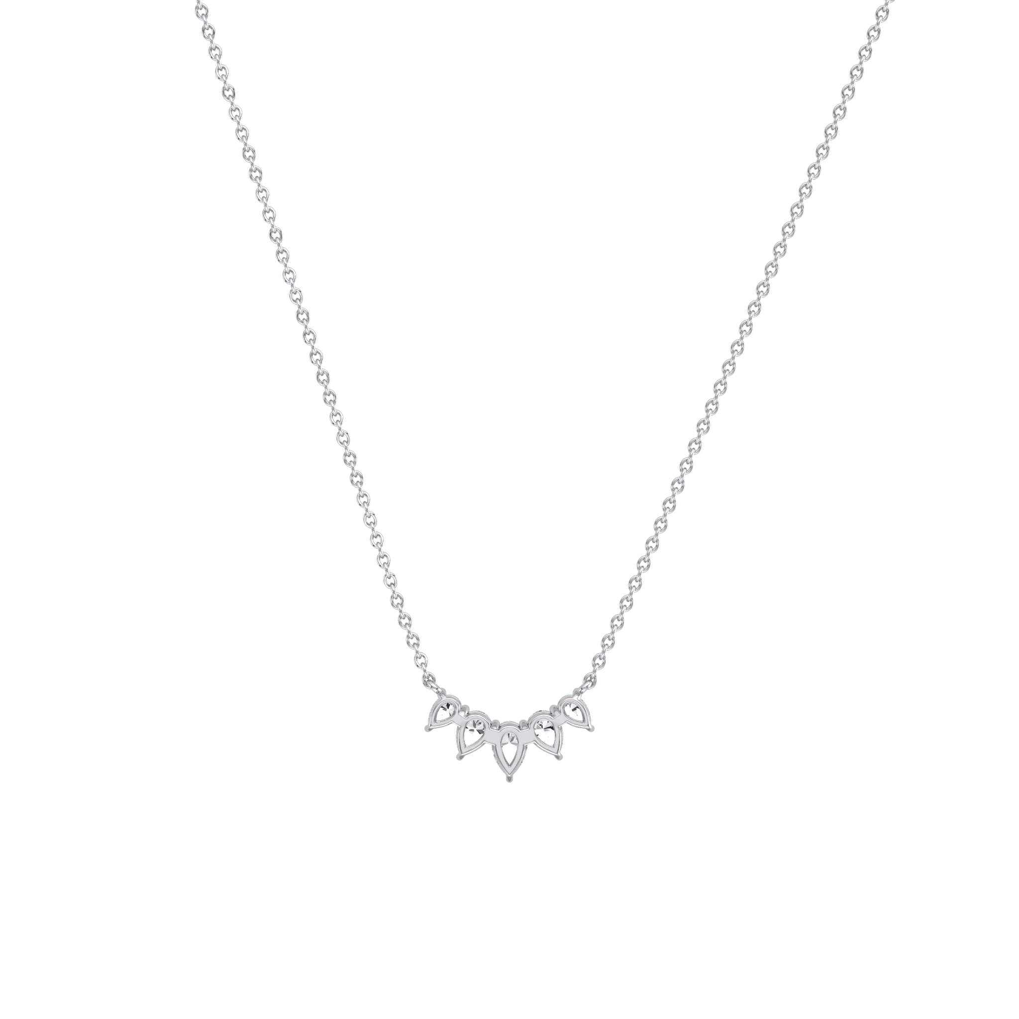 Pear Lab Grown Diamond Cluster Necklace - Image 15