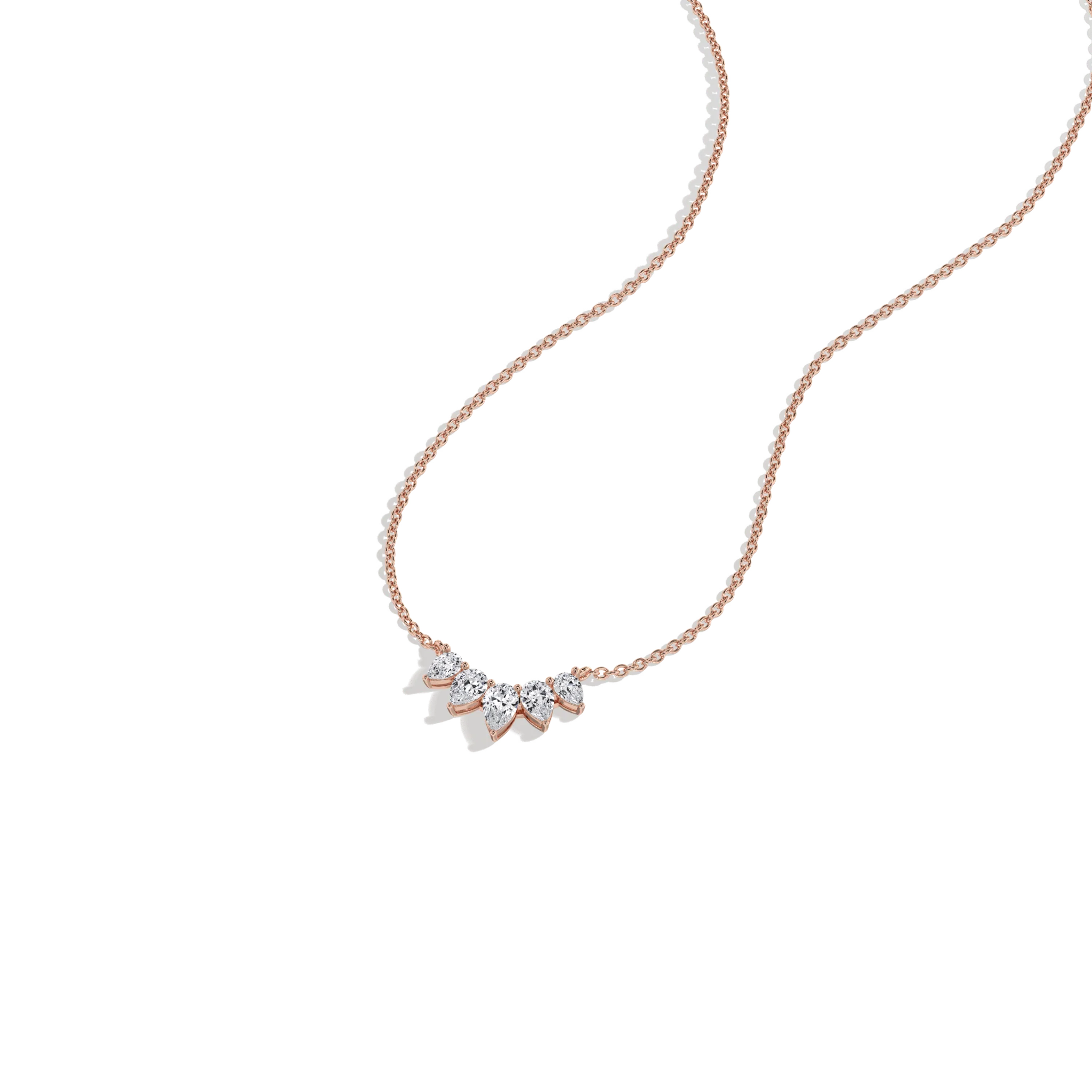 Pear Lab Grown Diamond Cluster Necklace - Image 20