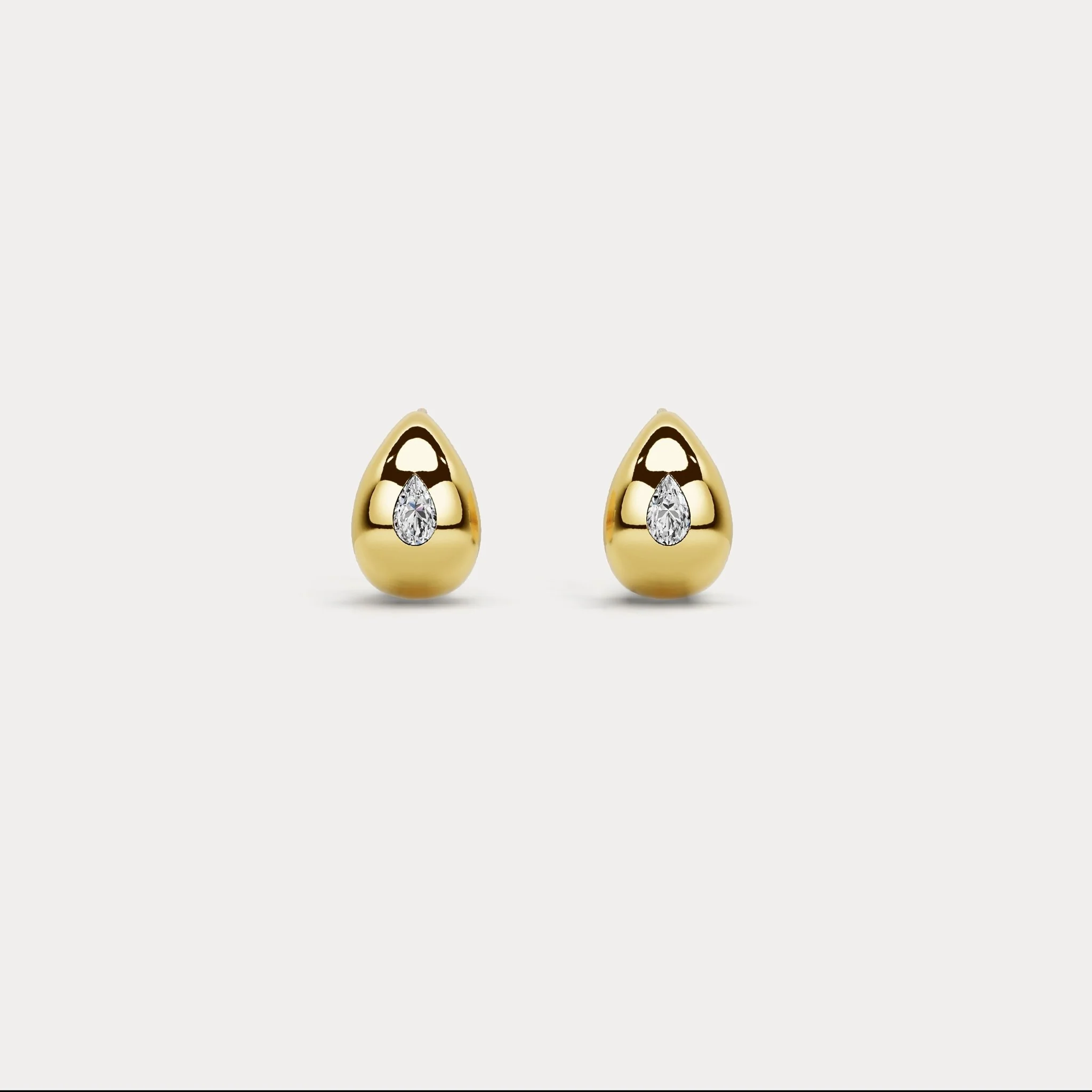 Pear Lab-Grown Diamond Sculptural Huggie Earrings in 925 Sterling Silver - Image 10