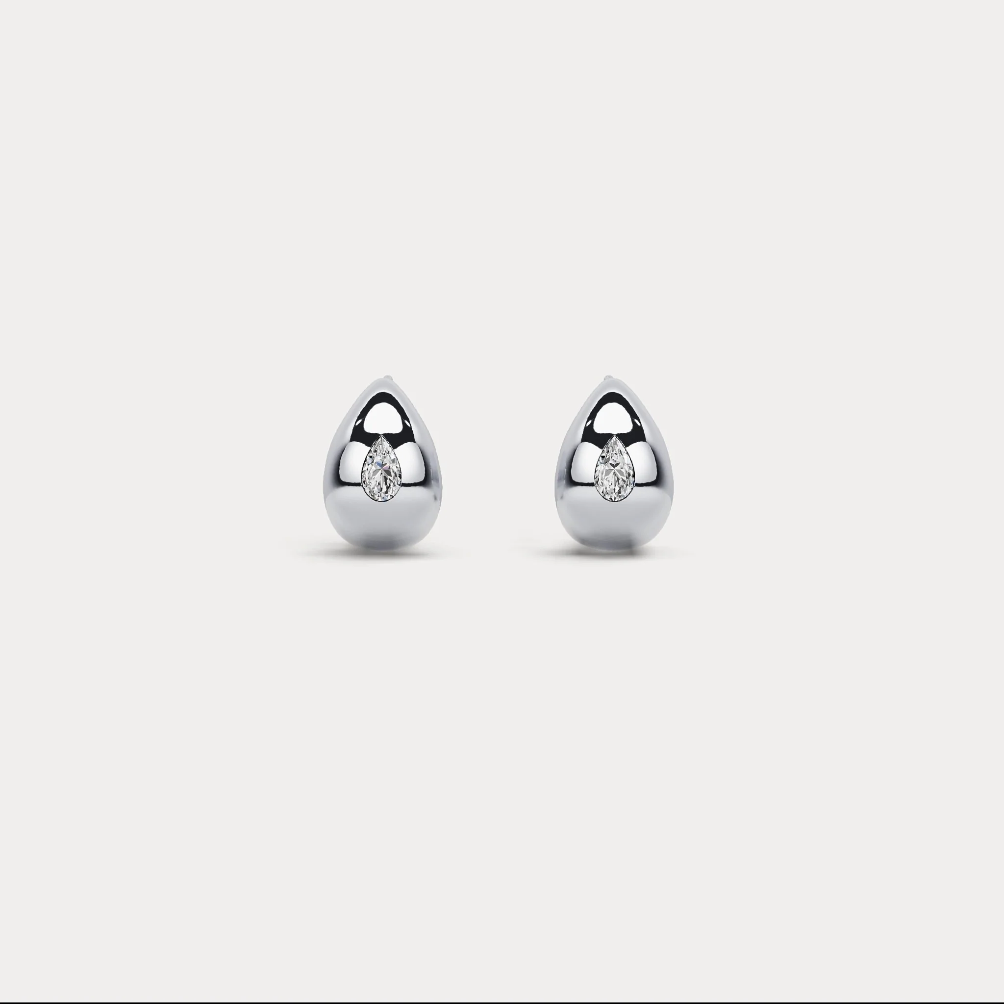 Pear Lab-Grown Diamond Sculptural Huggie Earrings in 925 Sterling Silver - Image 4