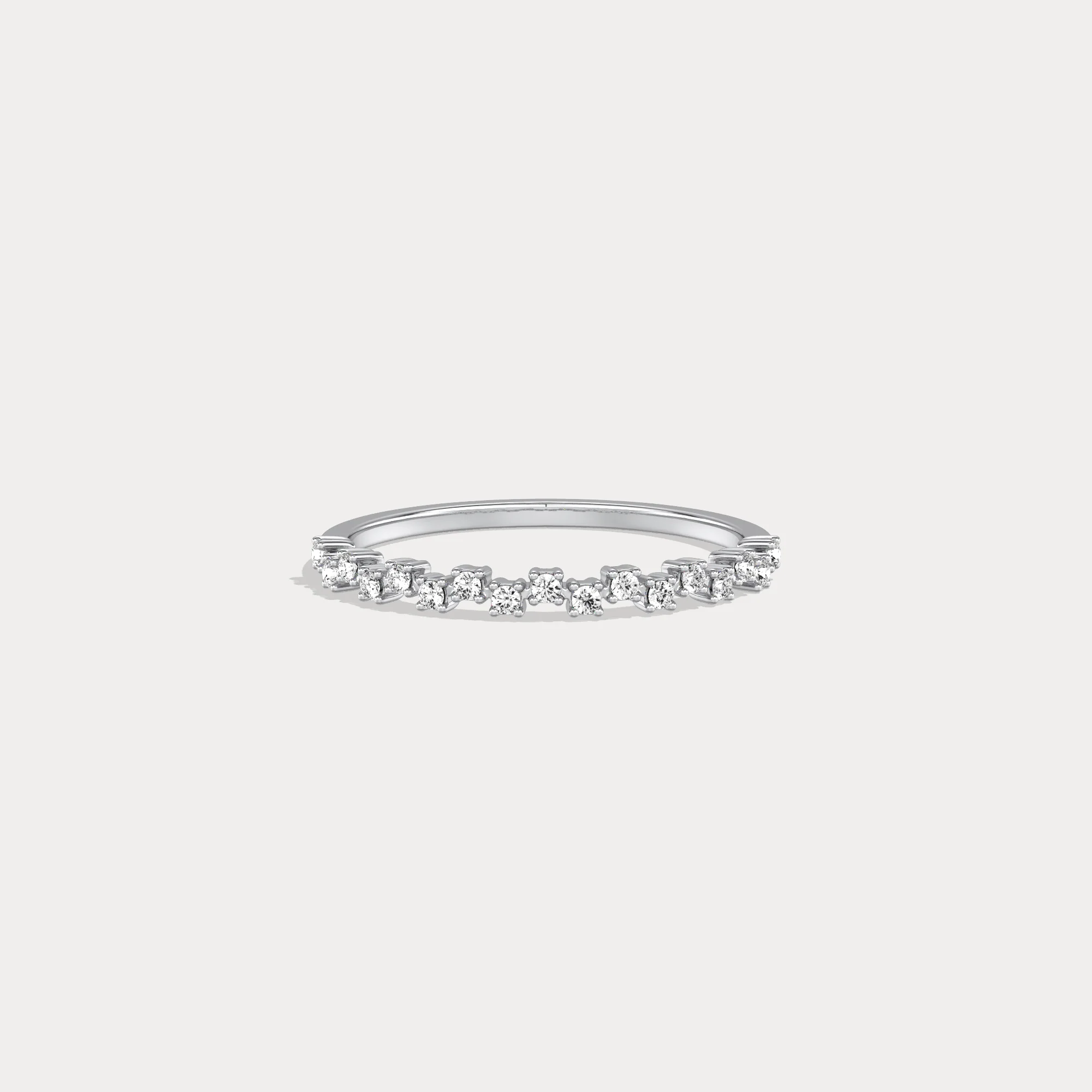 Petite Lab Diamond Cluster Wedding Ring In 14K Solid Gold/Platinum - Image 10