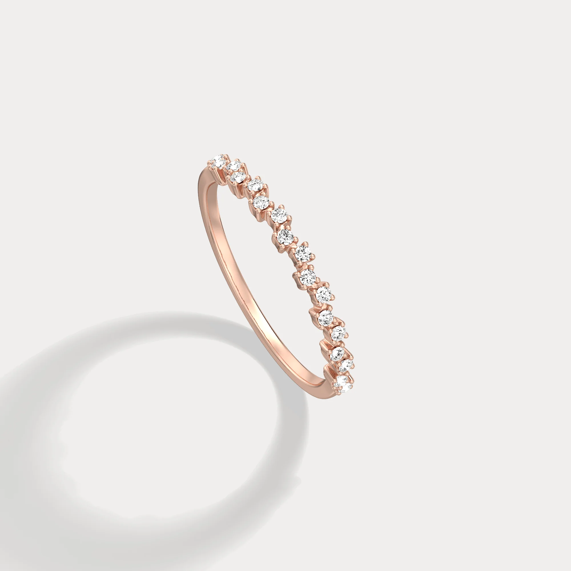 Petite Lab Diamond Cluster Wedding Ring In 14K Solid Gold/Platinum - Image 22