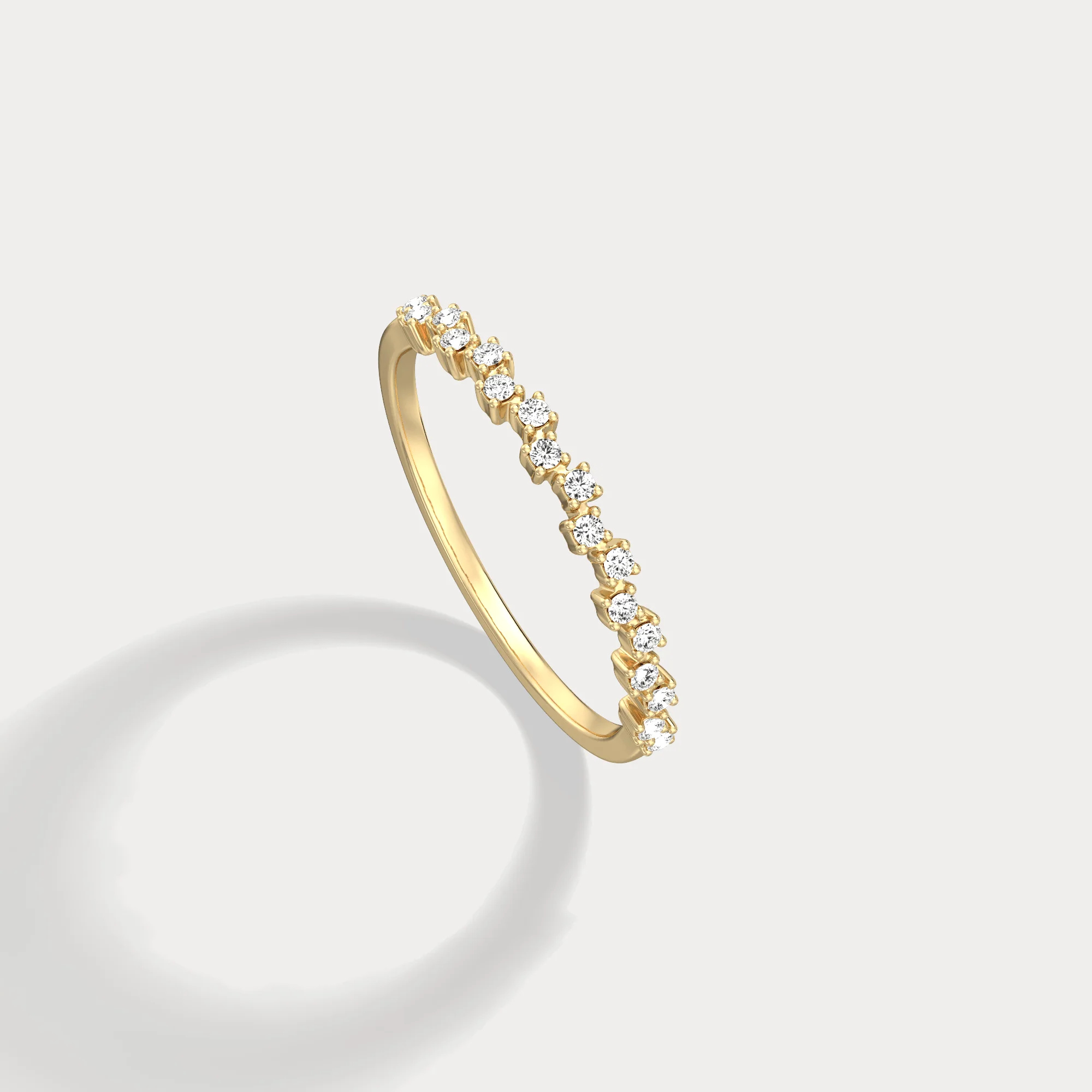 Petite Lab Diamond Cluster Wedding Ring In 14K Solid Gold/Platinum - Image 5
