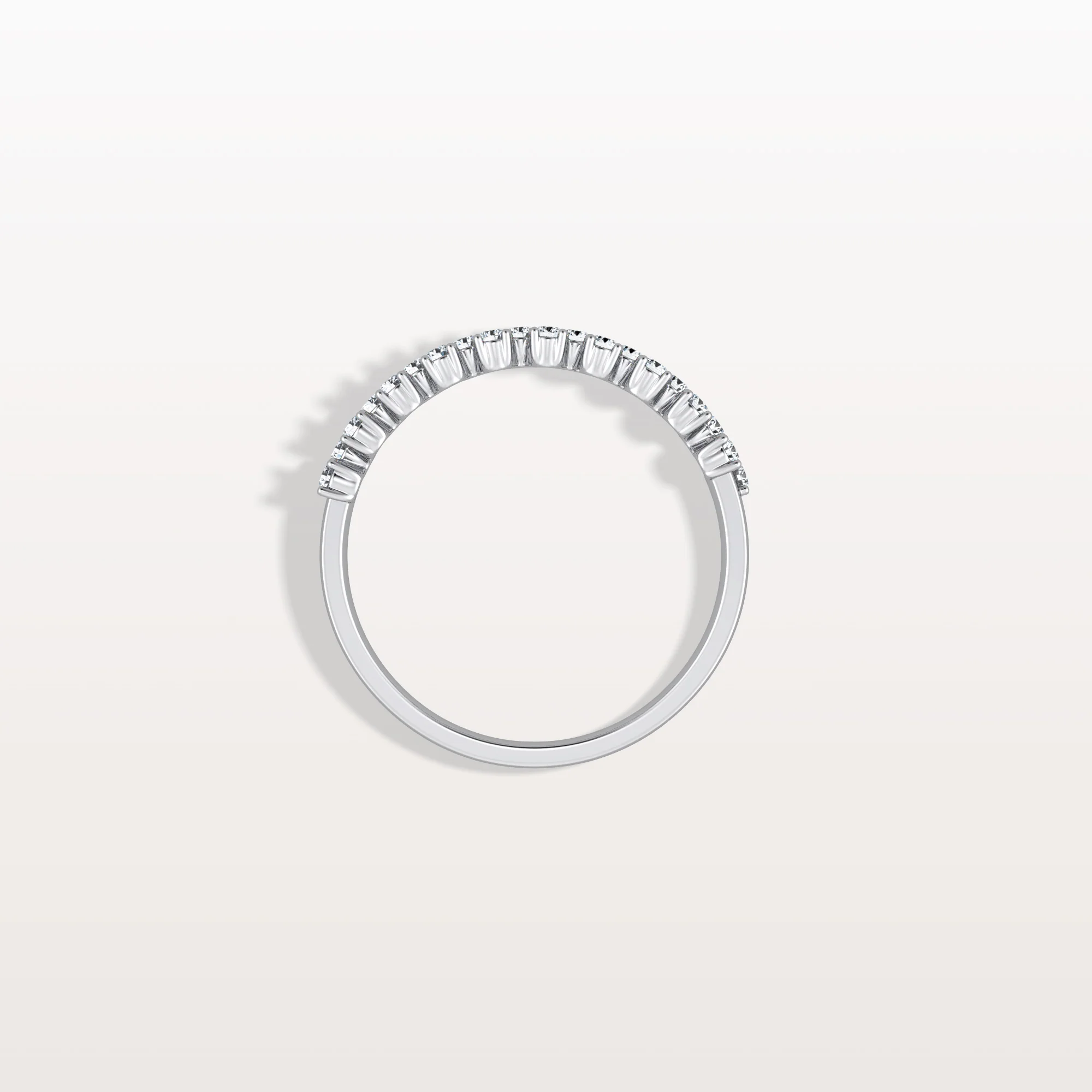 Round Cut Lab Diamond Half Eternity Band In 14K Solid Gold/Platinum - Image 13
