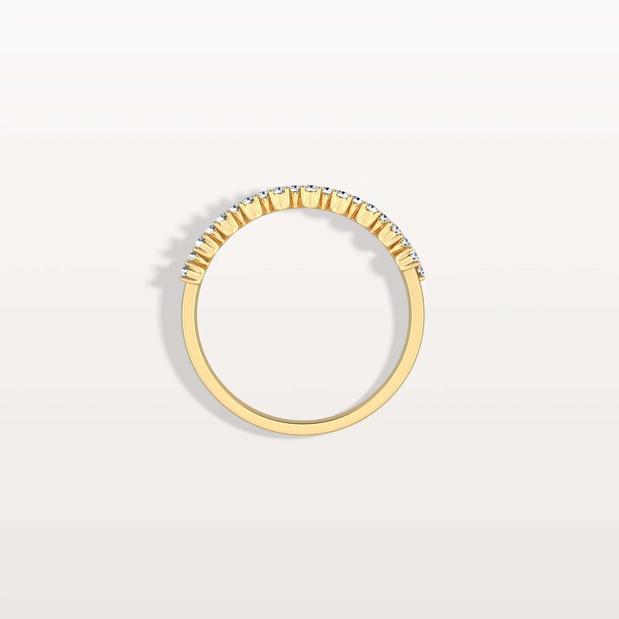 Round Cut Lab Diamond Half Eternity Band In 14K Solid Gold/Platinum - Image 4