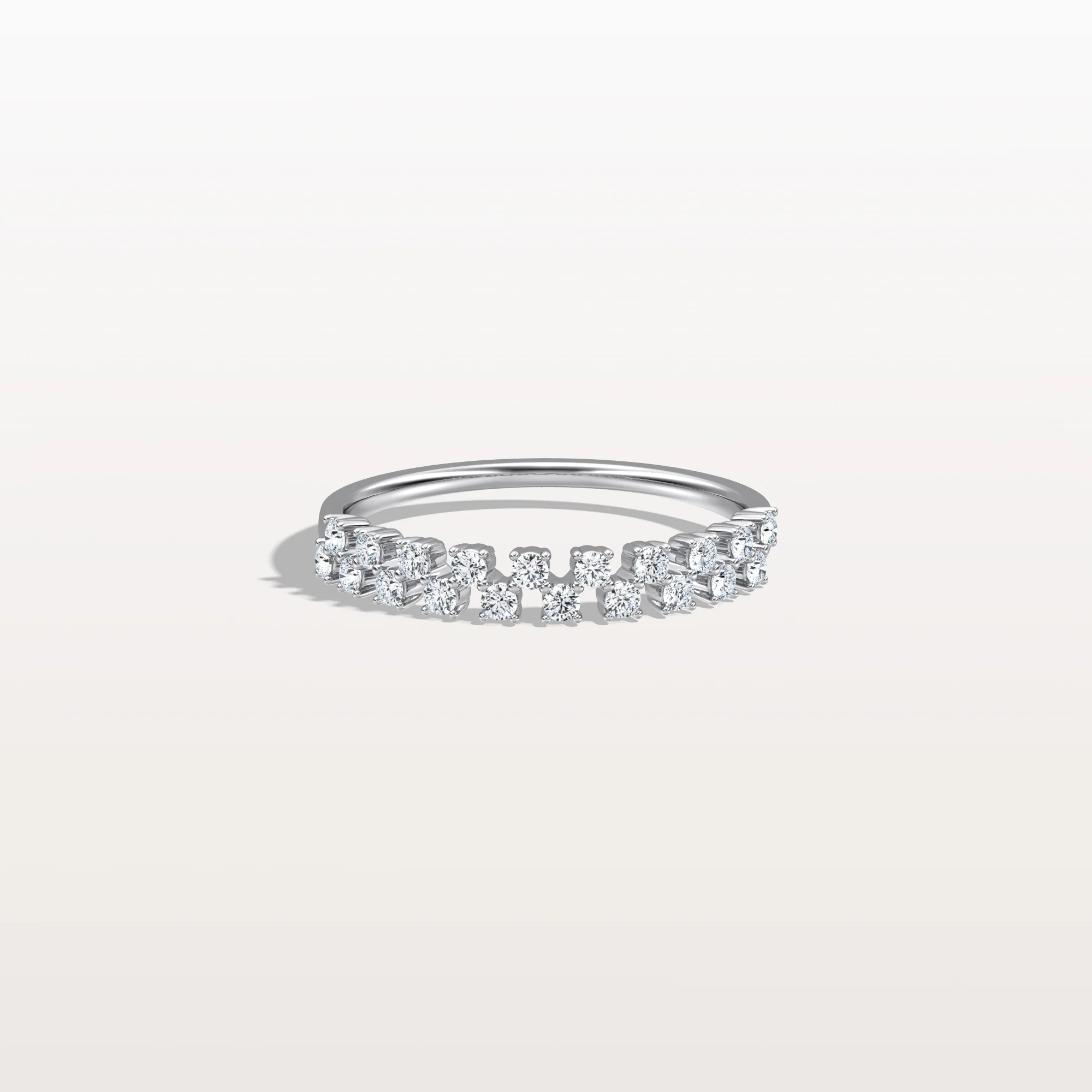 Round Cut Lab Diamond Half Eternity Band In 14K Solid Gold/Platinum - Image 9
