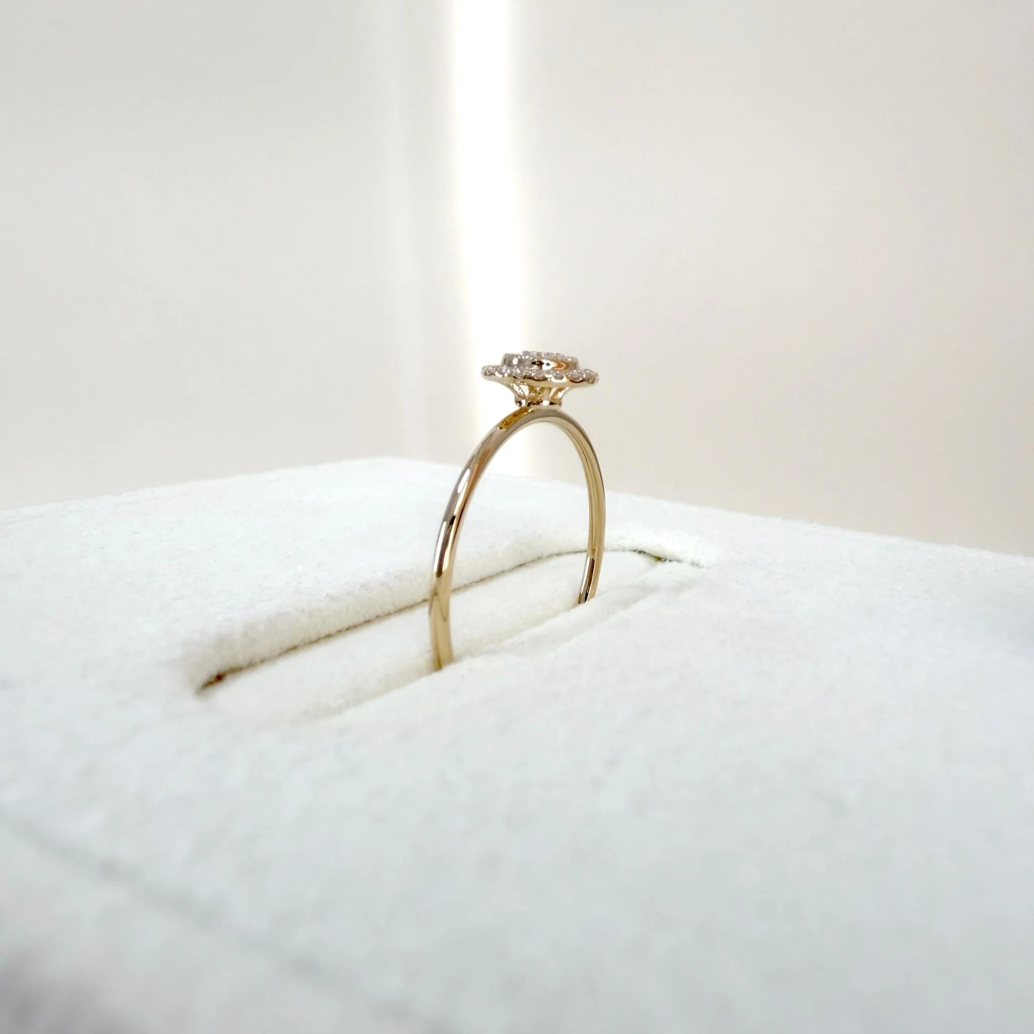 Round Lab Grown Diamond Halo Promise Ring In 14K Solid Gold/Platinum - Image 4