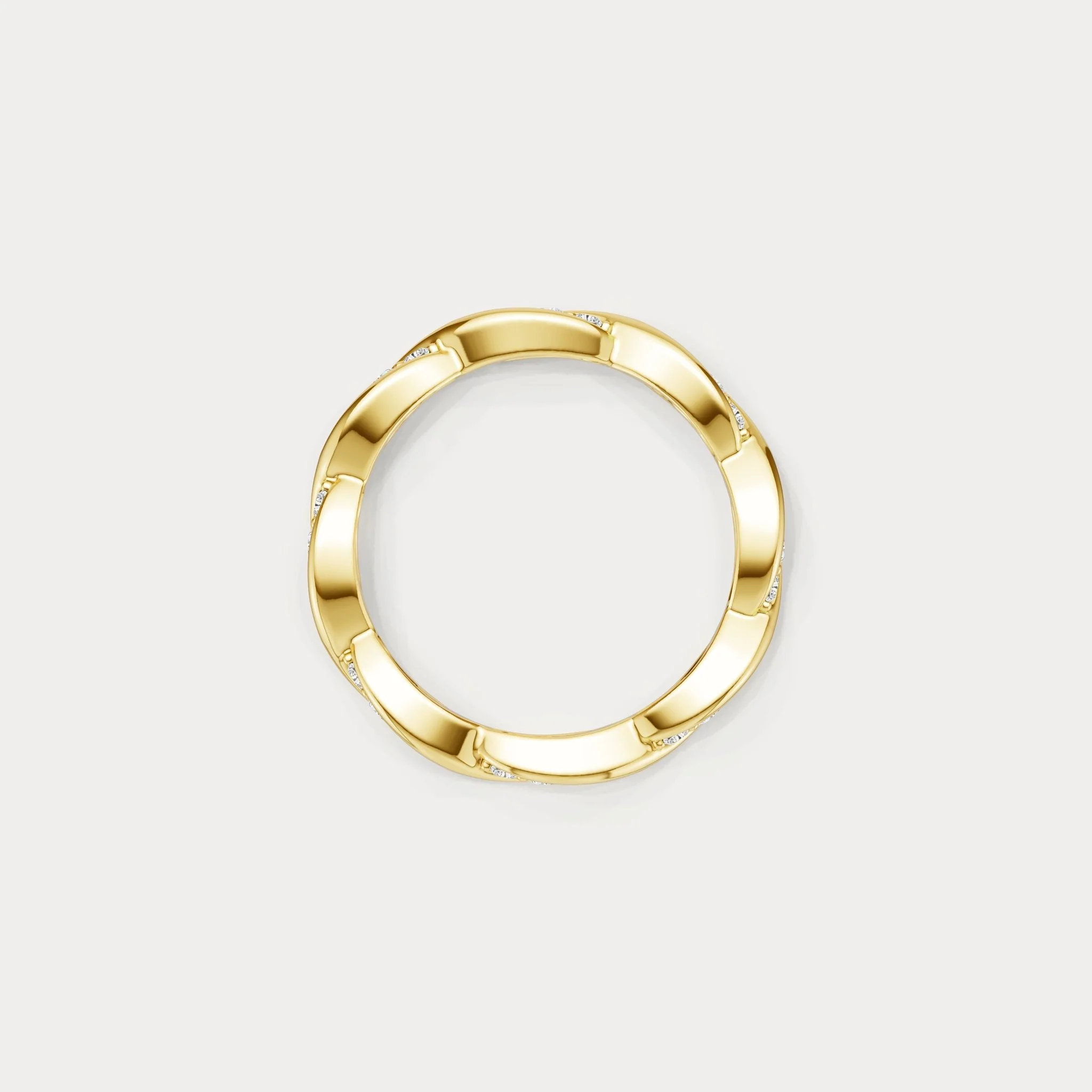 Round Lab-Grown Diamond Interwoven Band Ring in Sterling Silver - Image 14