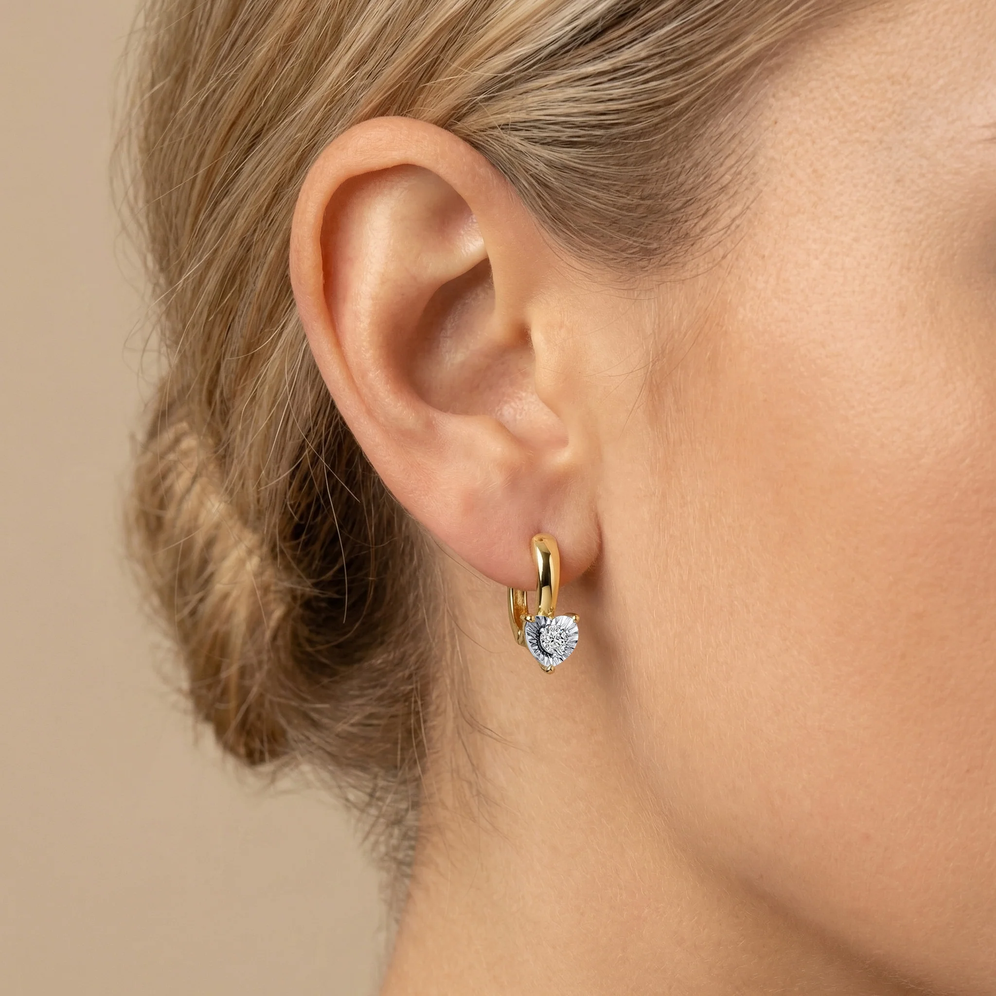 Round Lab-Grown Diamond Solitaire Earrings in Sterling Silver - Image 2