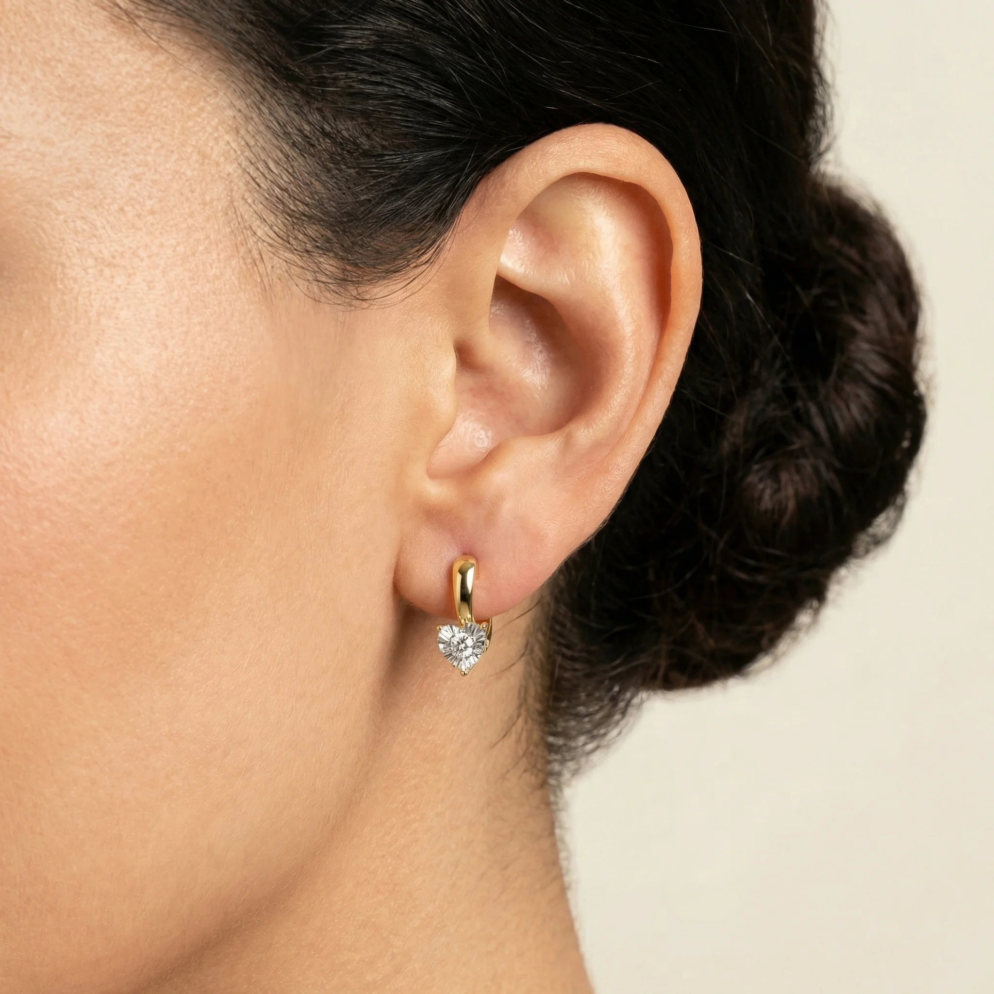 Round Lab-Grown Diamond Solitaire Earrings in Sterling Silver - Image 3