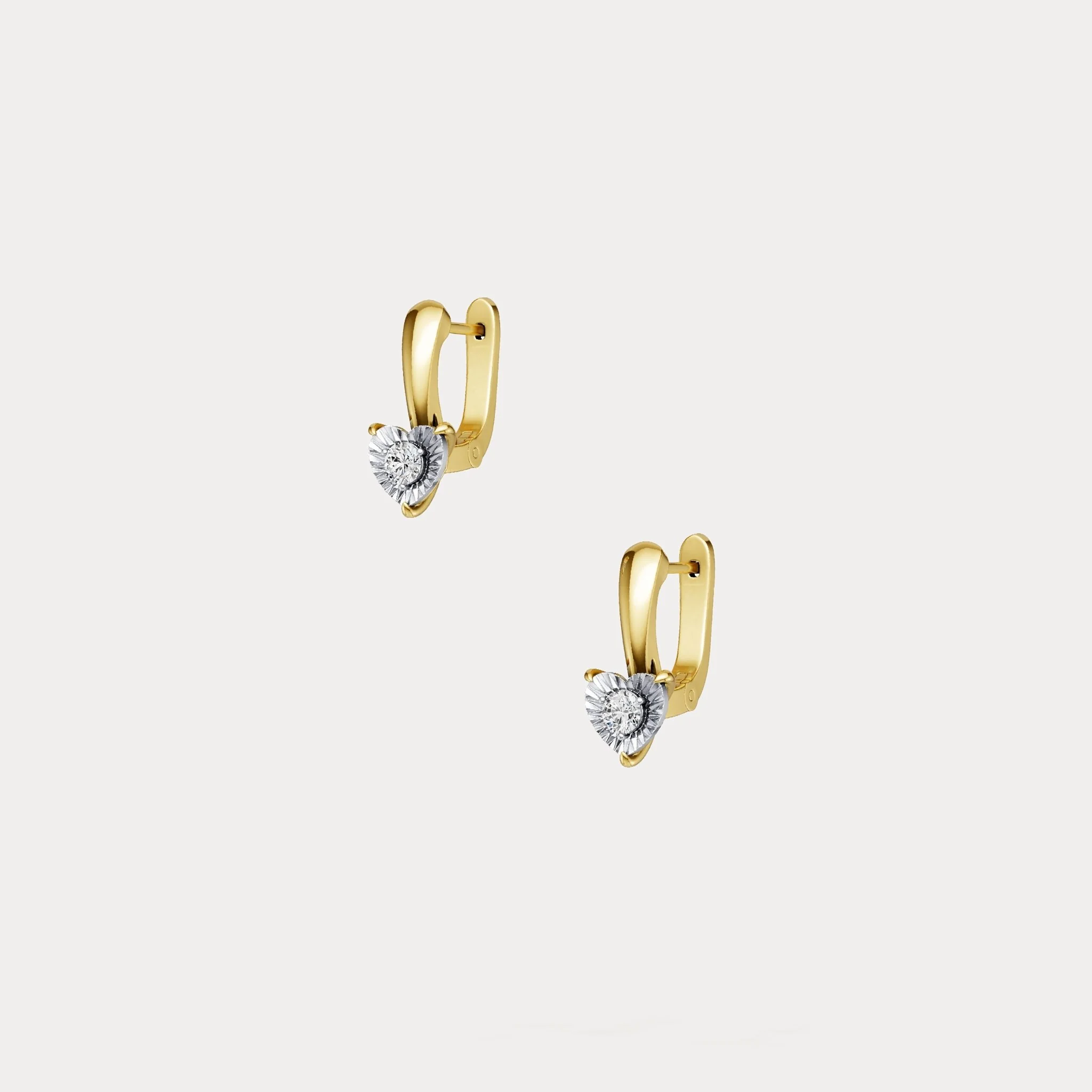 Round Lab-Grown Diamond Solitaire Earrings in Sterling Silver - Image 5