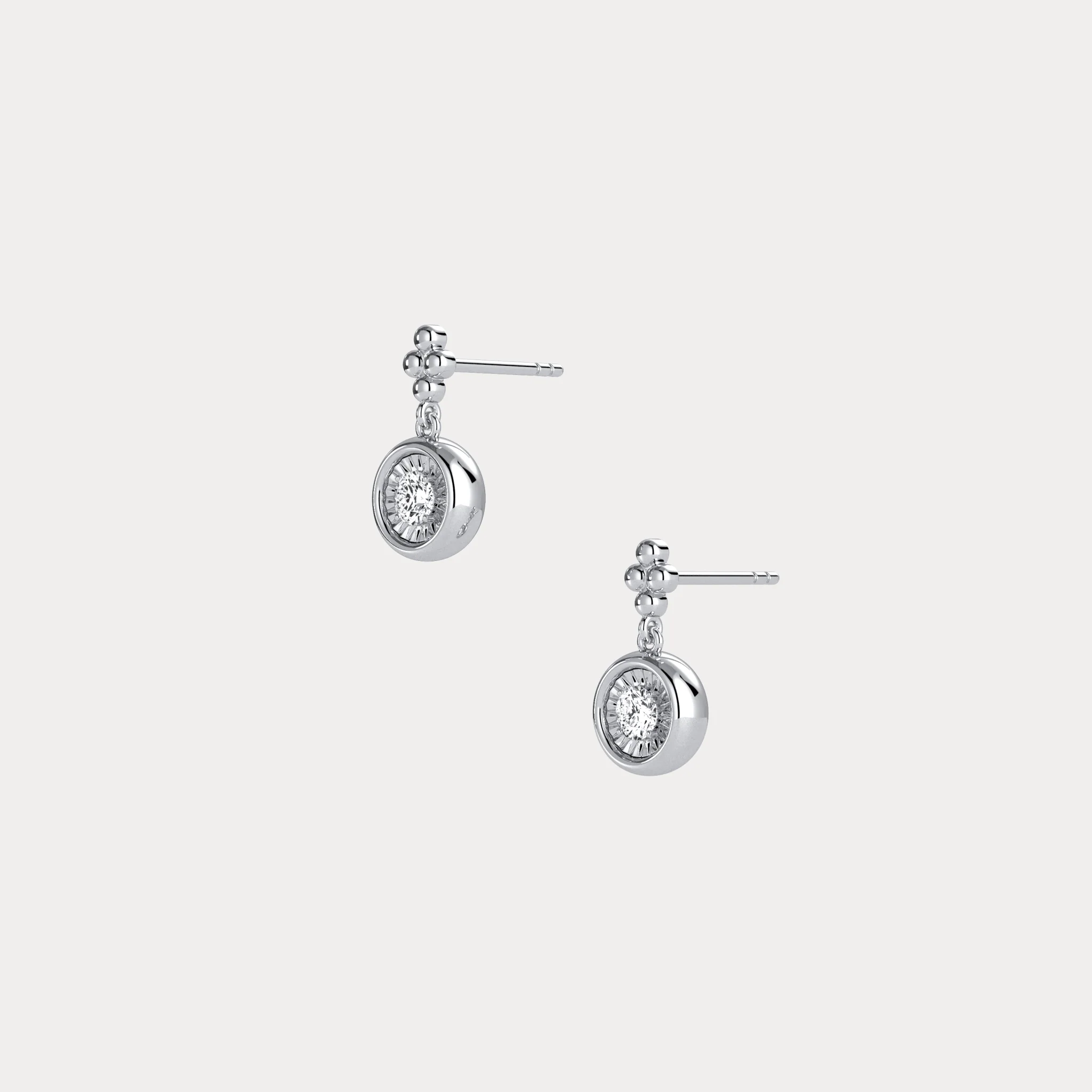 Sterling Silver Bezel Set Drop Earring with Lab-Grown Diamond - Image 11