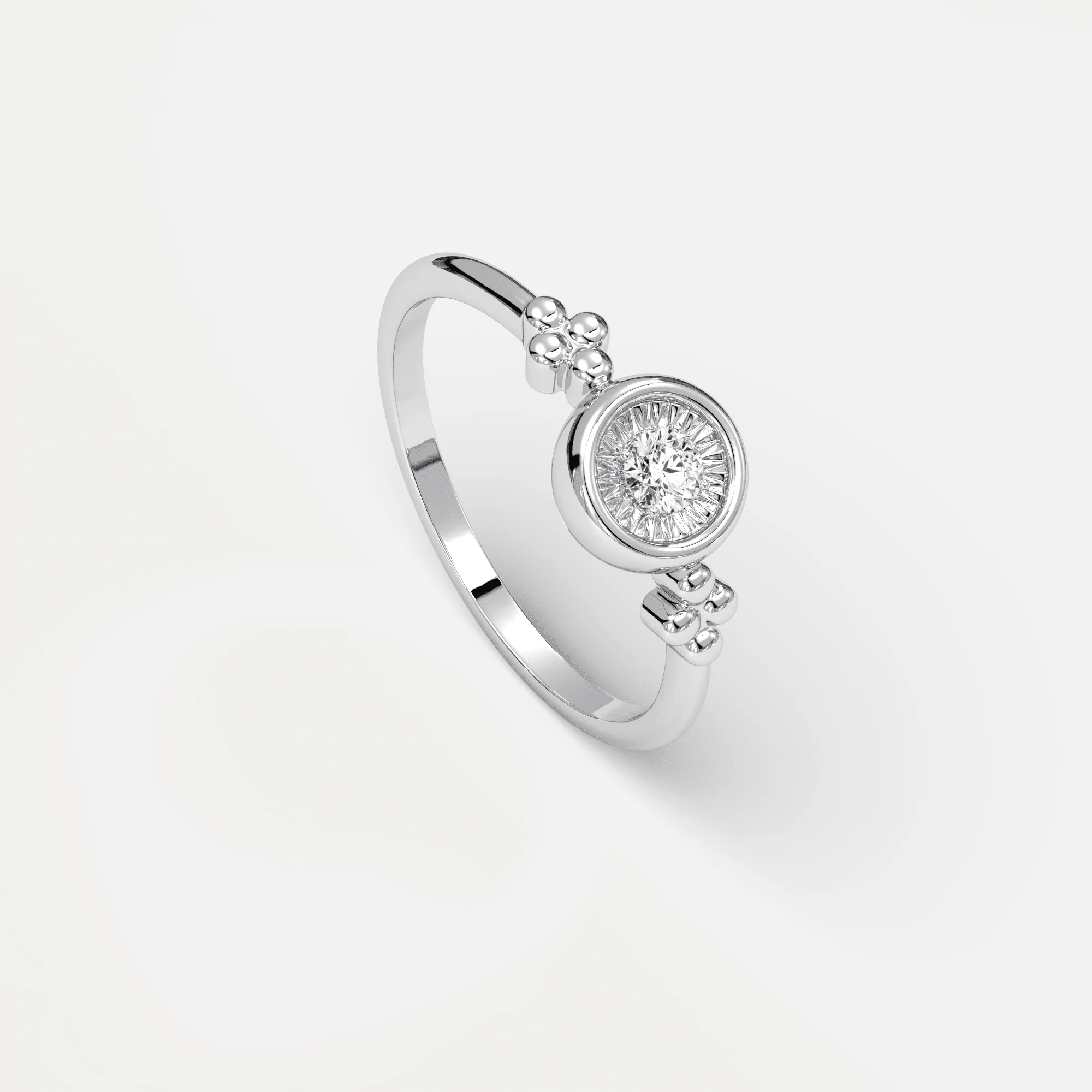 Sterling Silver Bezel Set Lab-Grown Diamond Ring - Image 14