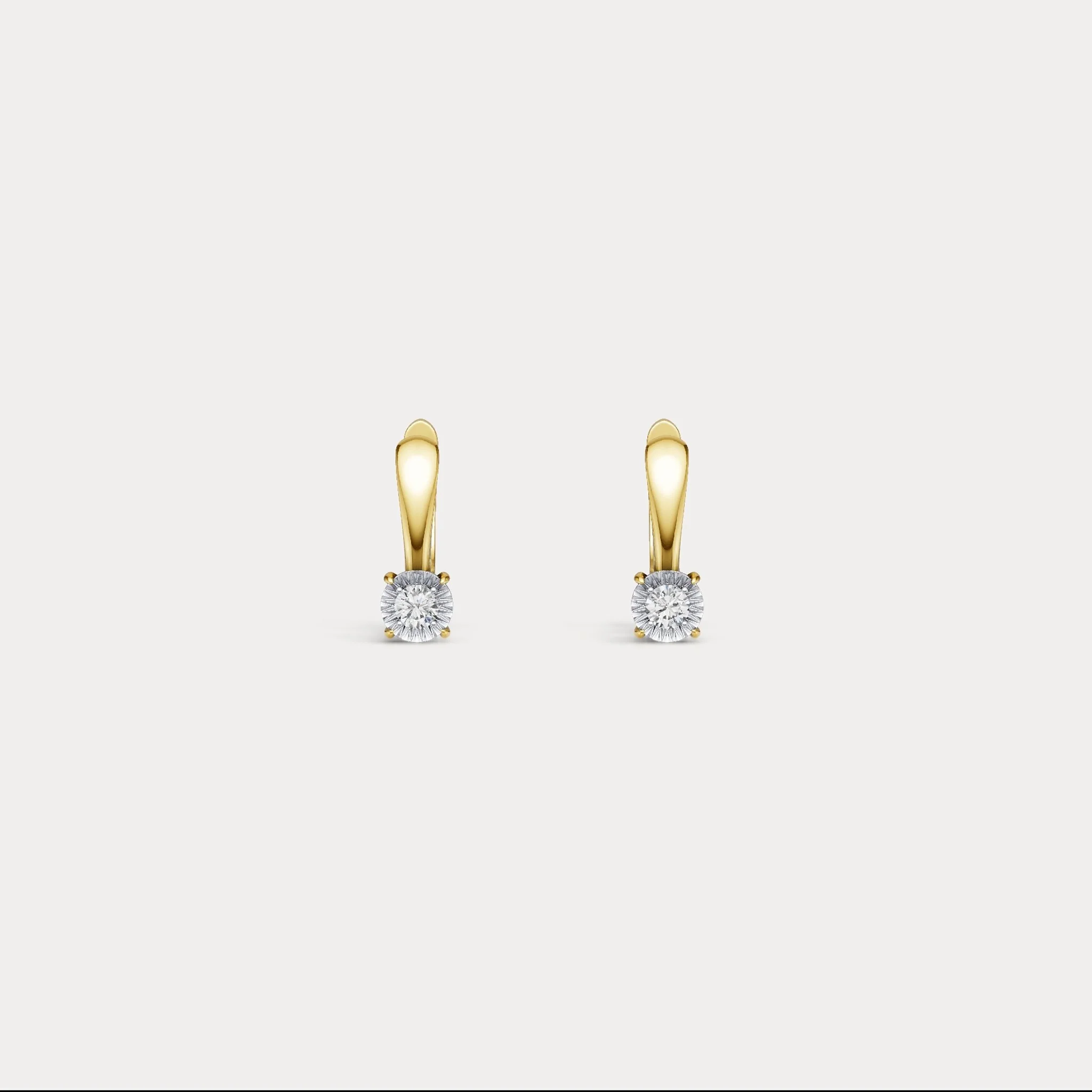 Sterling Silver Huggie Earrings with Lab-Grown Diamonds - Image 4