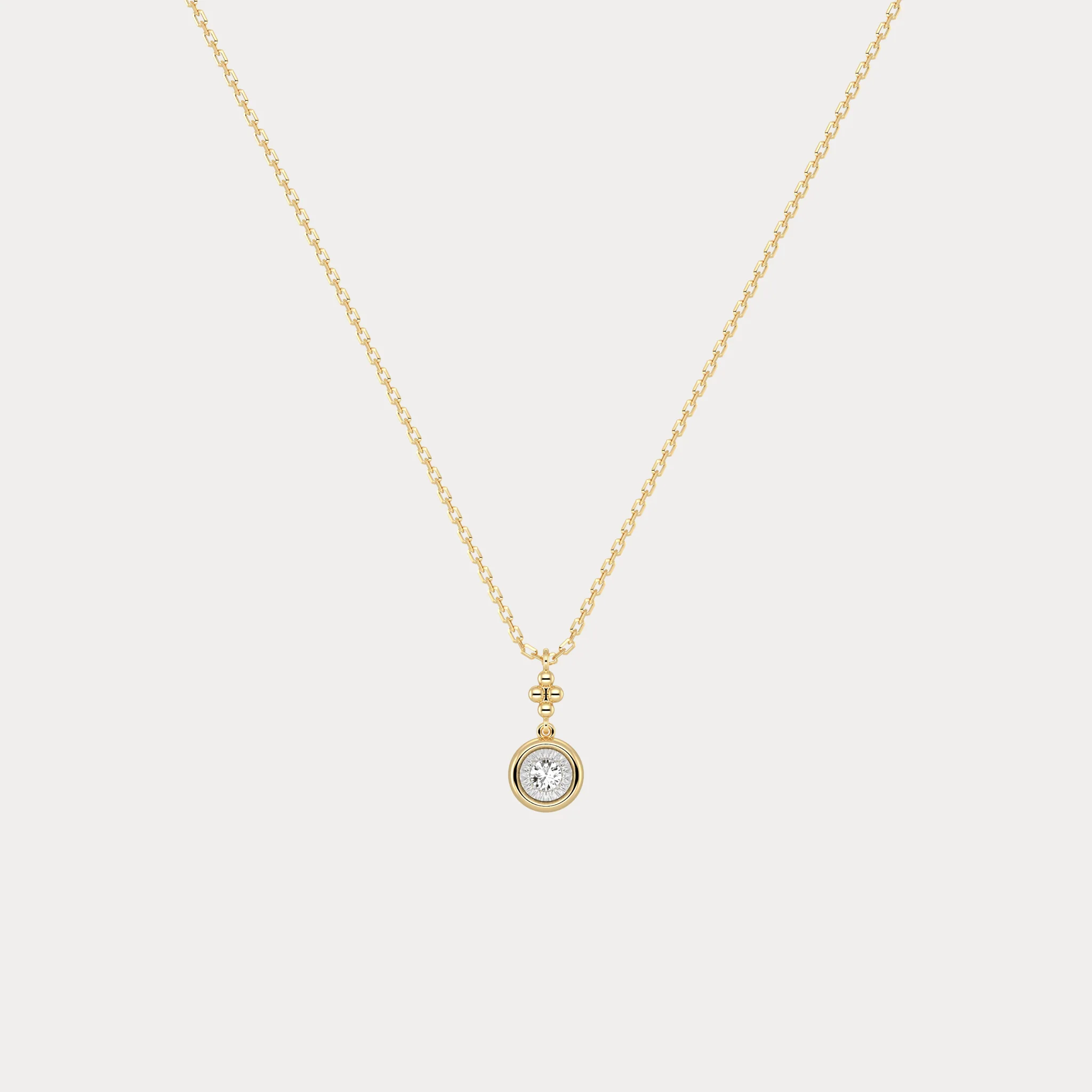 Sterling Silver Lab-Grown Diamond Bezel Pendant Necklace