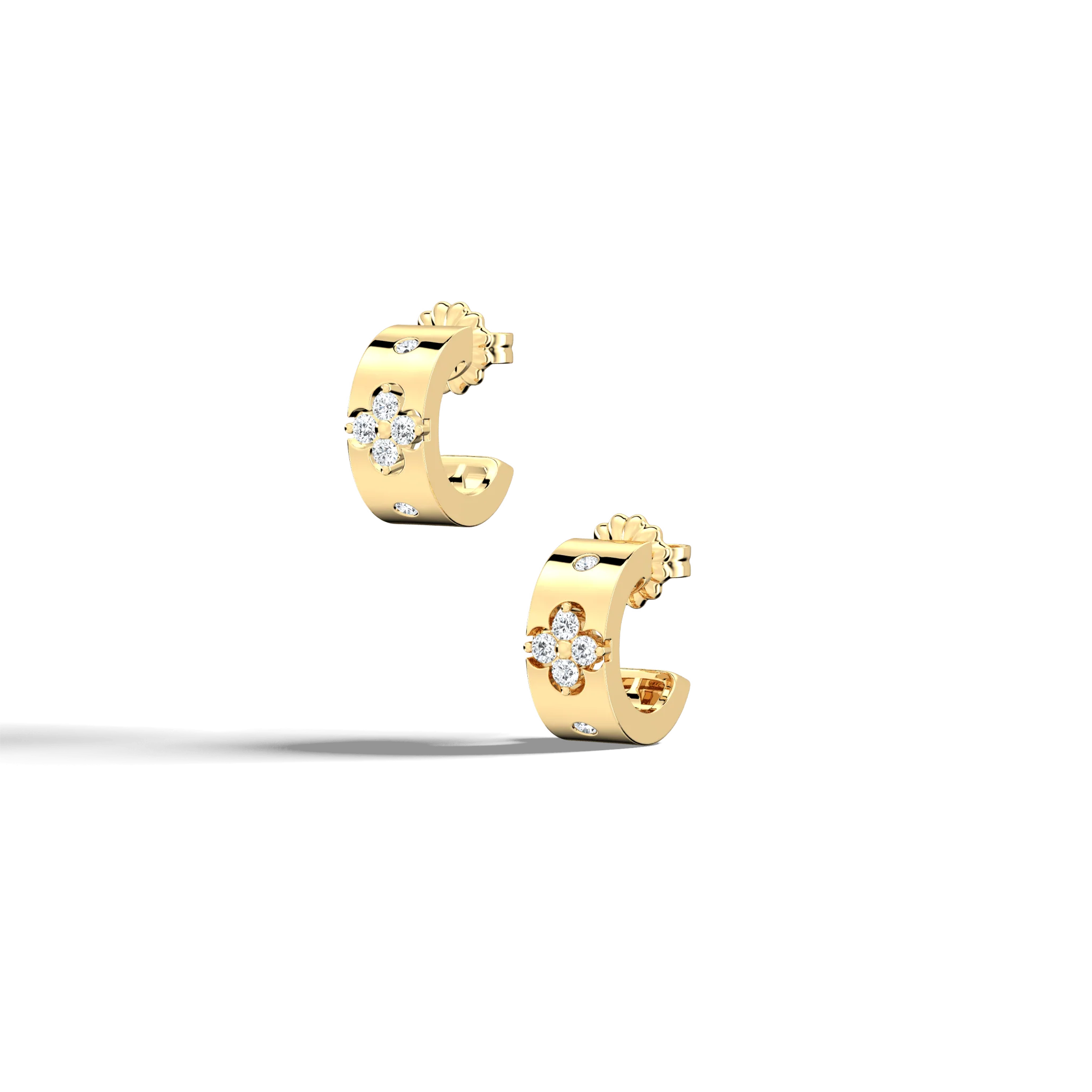 Sterling Silver Lab-Grown Diamond Clover Hoop Earrings - Image 11