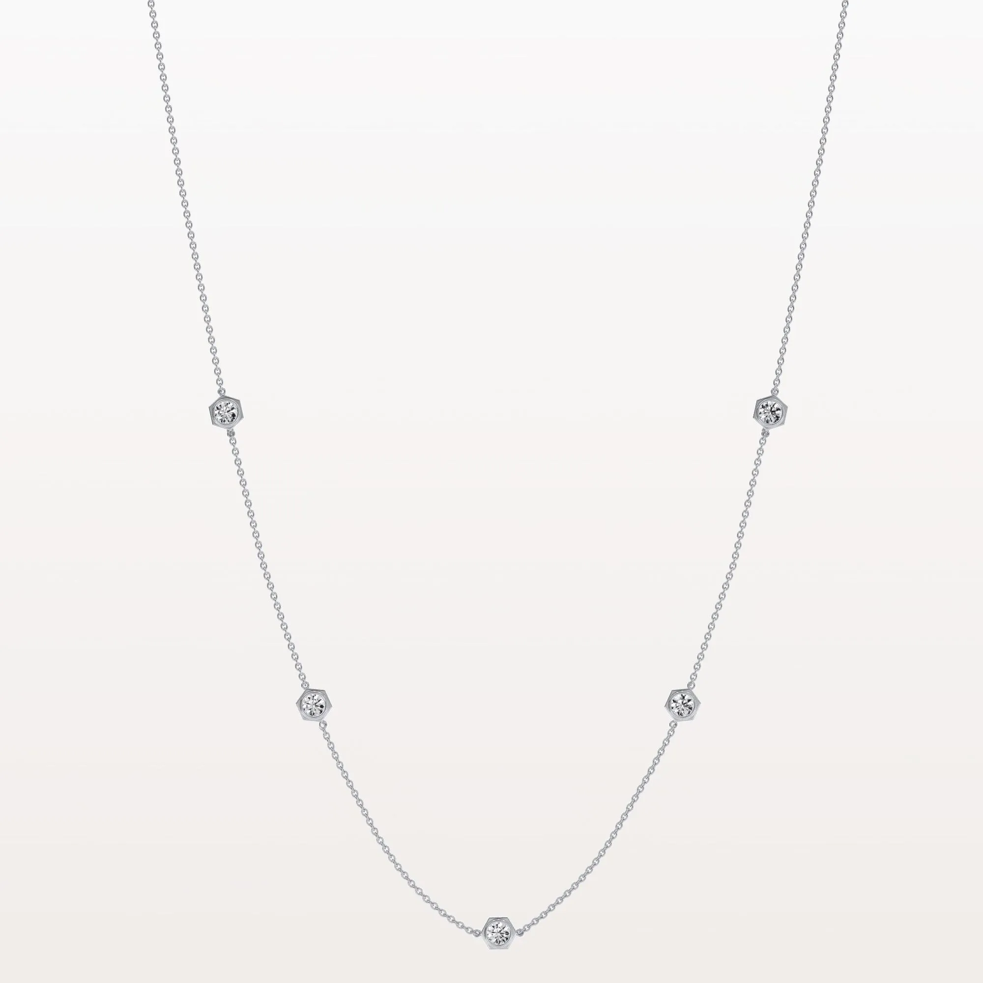 Stunning Lab Grown Diamond Screw Shape Necklace In 14K Solid Gold/Platinum - Image 20