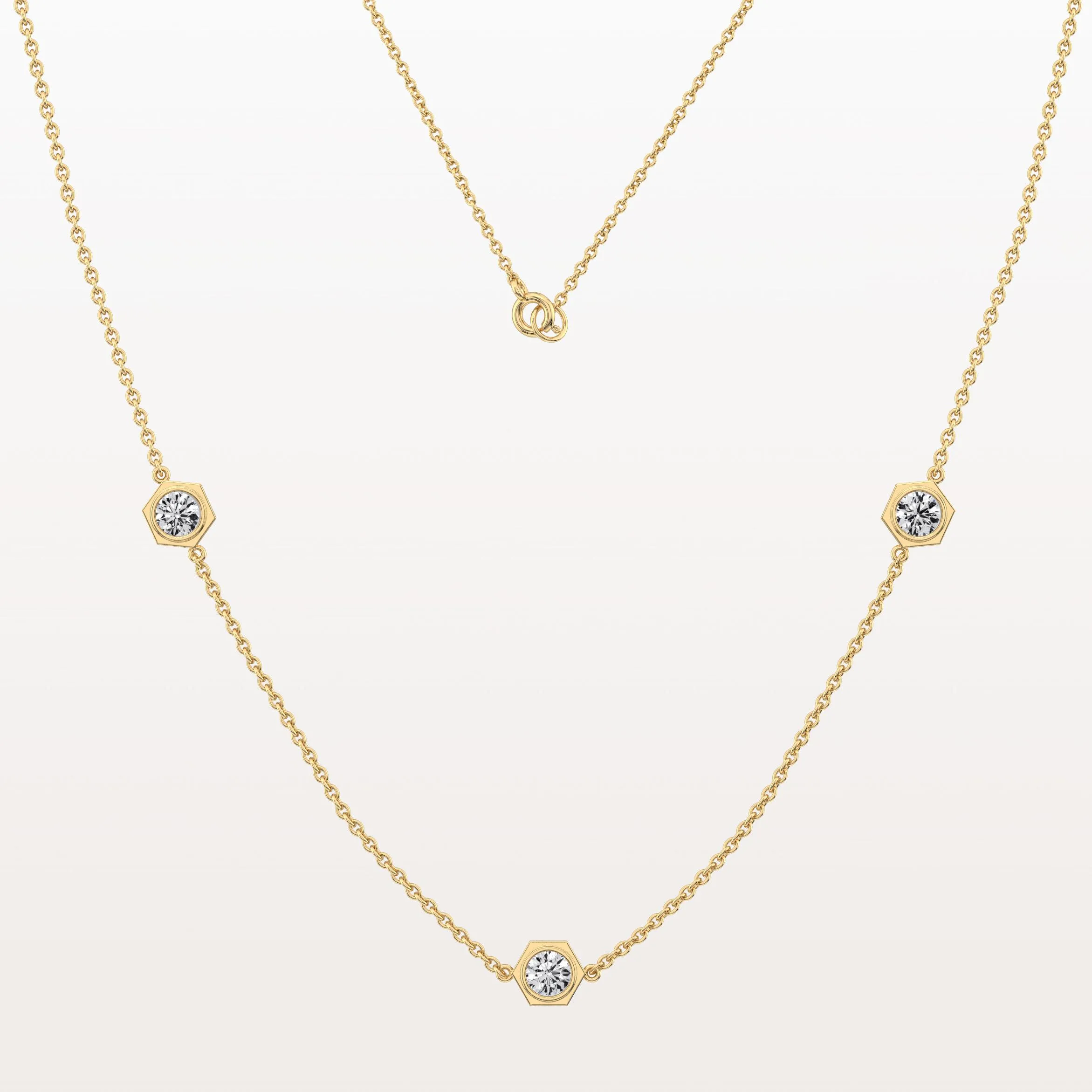 Stunning Lab Grown Diamond Screw Shape Necklace In 14K Solid Gold/Platinum - Image 5
