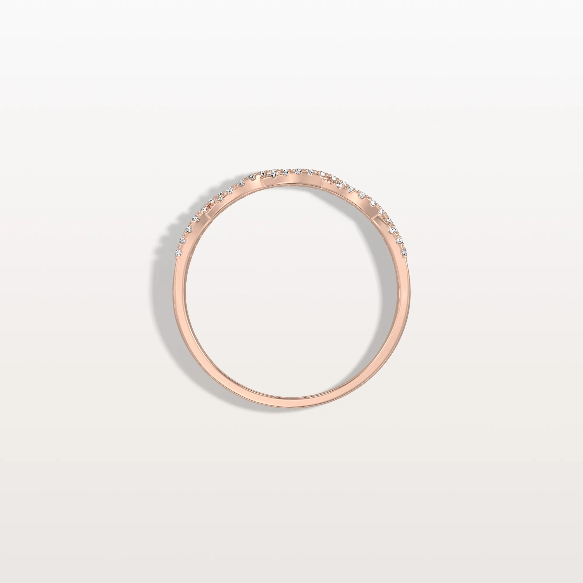 Twisted Pave Wedding Band-Stackable 14K Gold/Platinum Ring - Image 21