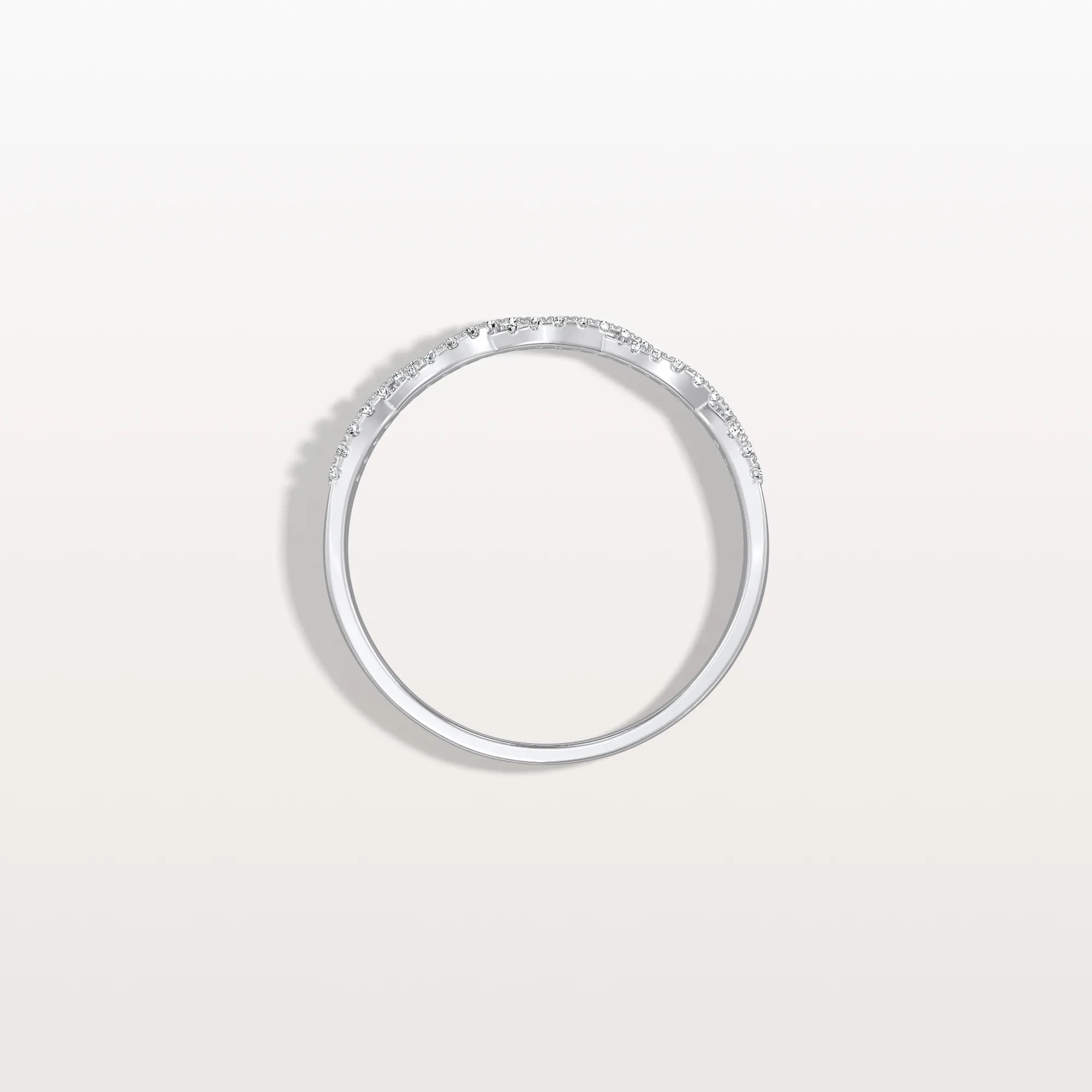 Twisted Pave Wedding Band-Stackable 14K Gold/Platinum Ring - Image 27