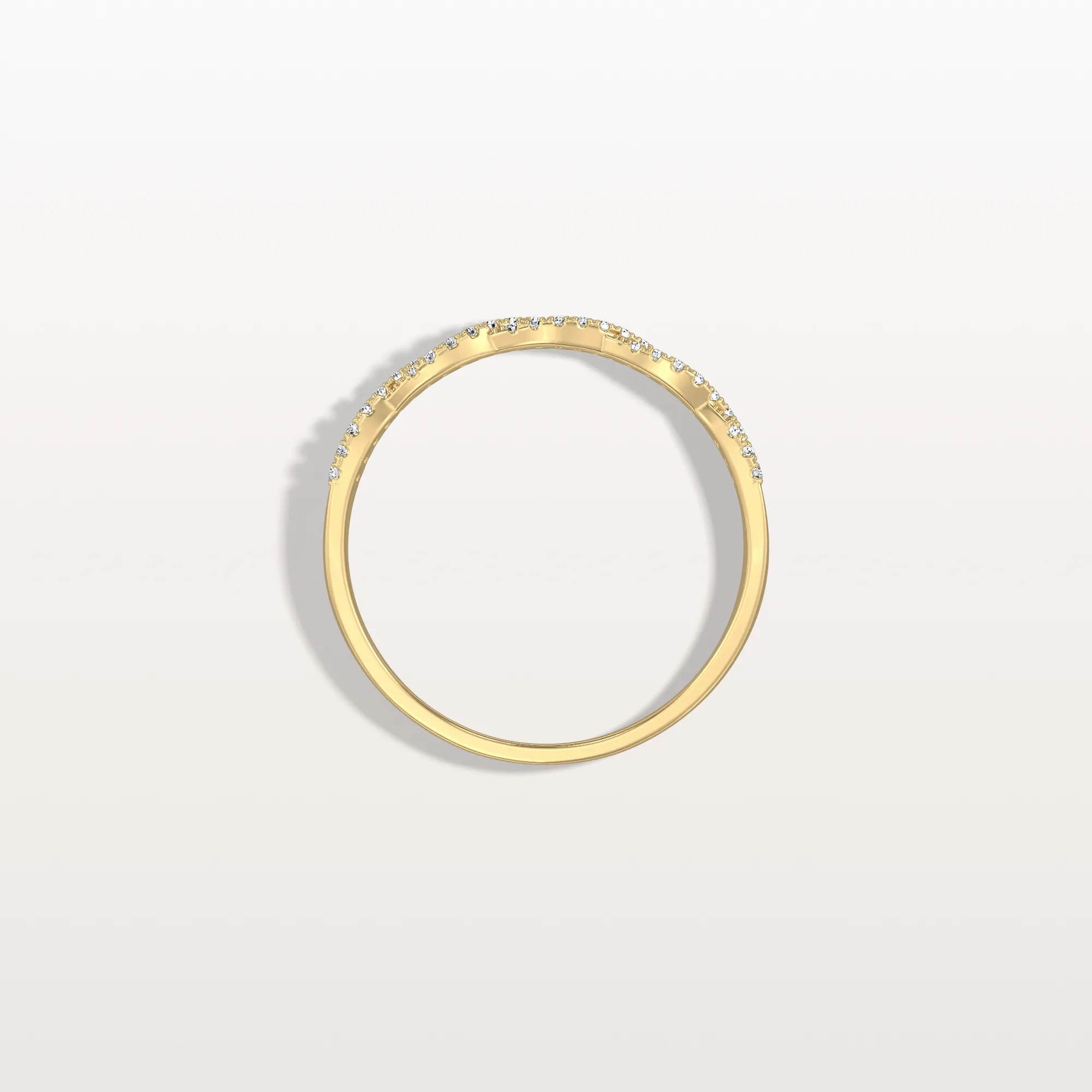 Twisted Pave Wedding Band-Stackable 14K Gold/Platinum Ring - Image 6